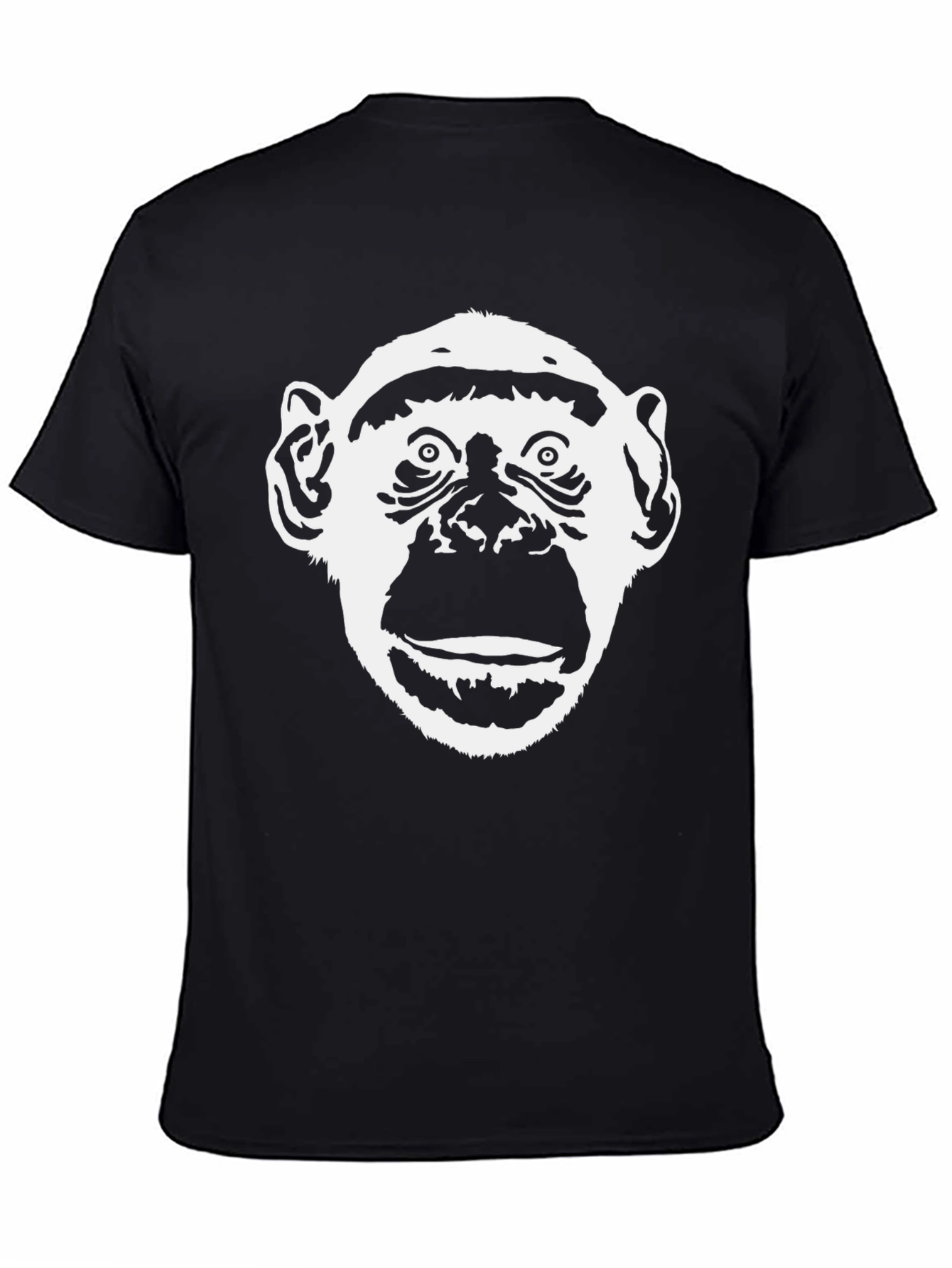 Chimpanzee Graphic Tee - Black Cotton T-Shirt