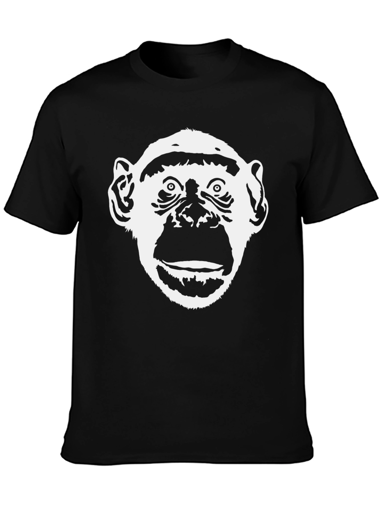 Chimpanzee Graphic Tee - Black Cotton T-Shirt