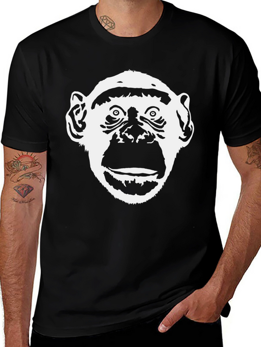 Chimpanzee Graphic Tee - Black Cotton T-Shirt
