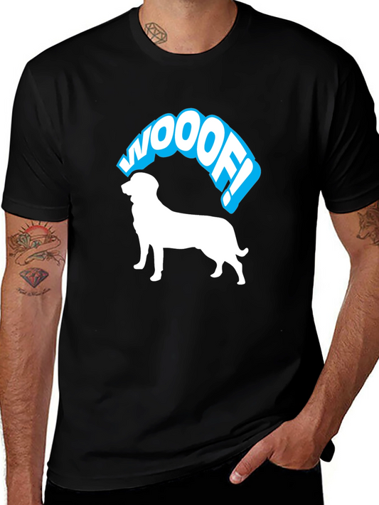 Woof! Dog Silhouette T-Shirt - Black