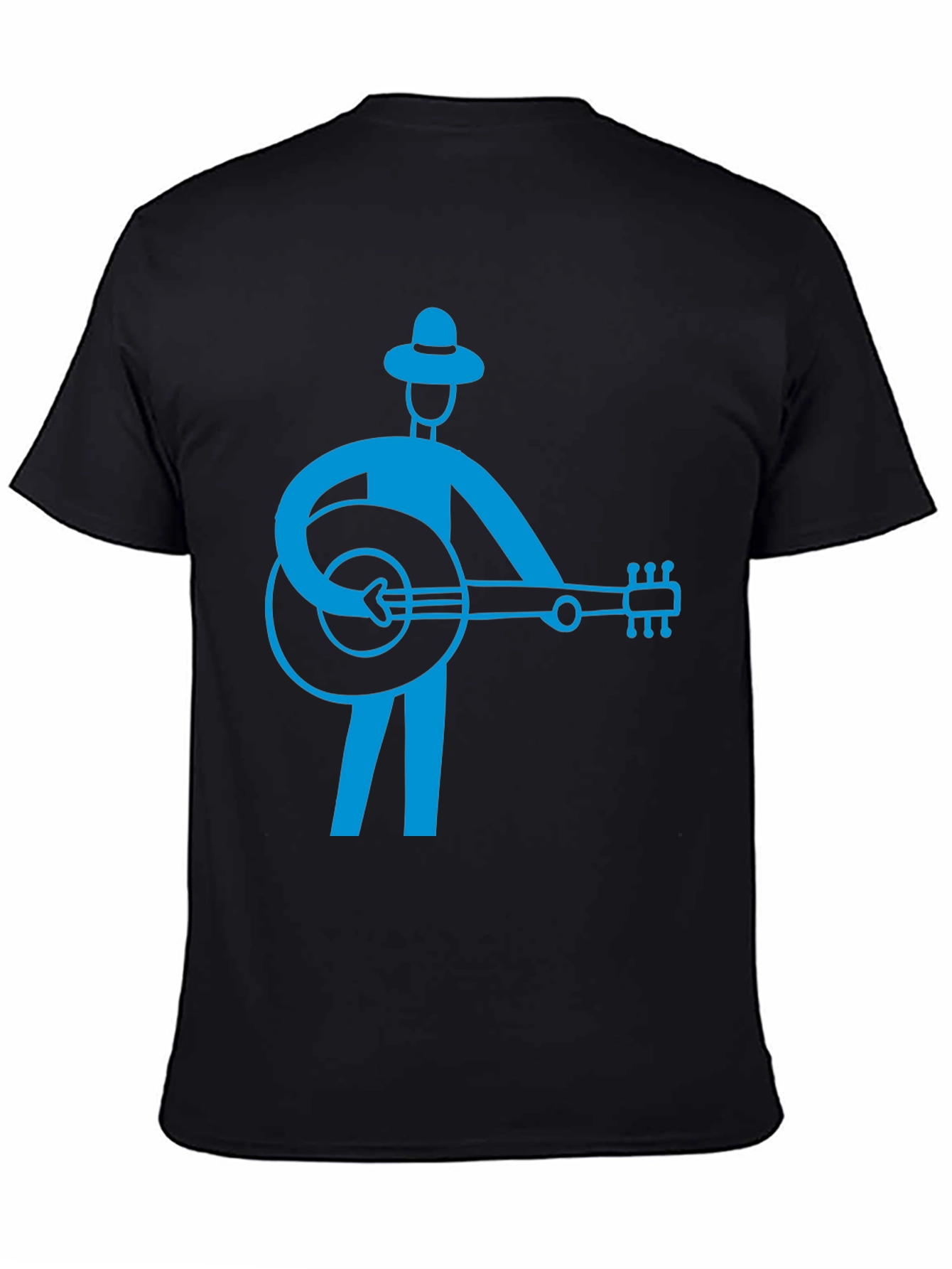 Banjo Player Graphic T-Shirt - Black