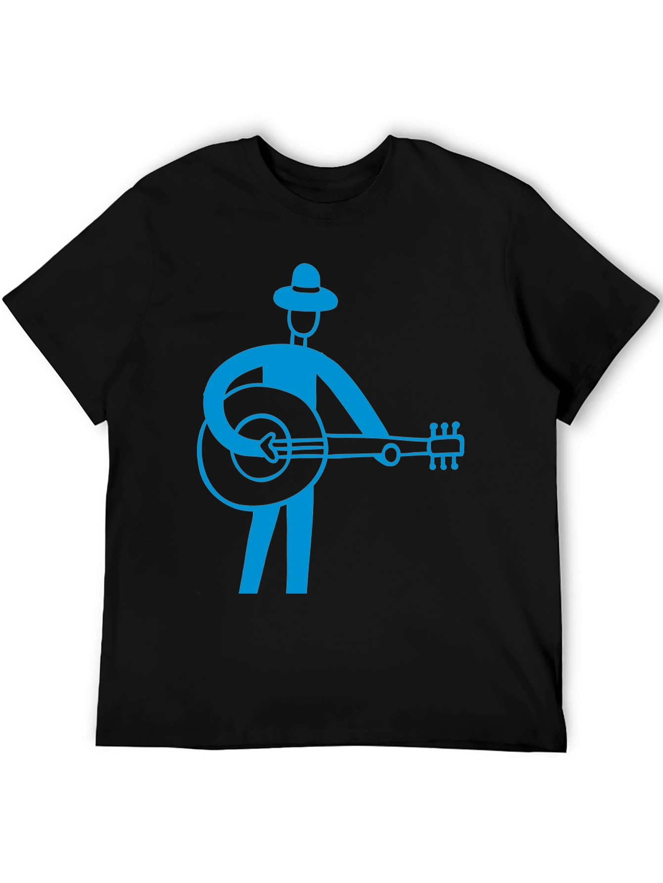 Banjo Player Graphic T-Shirt - Black