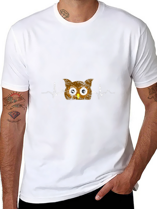 Owl Heartbeat T-Shirt - Fun Animal Graphic Tee