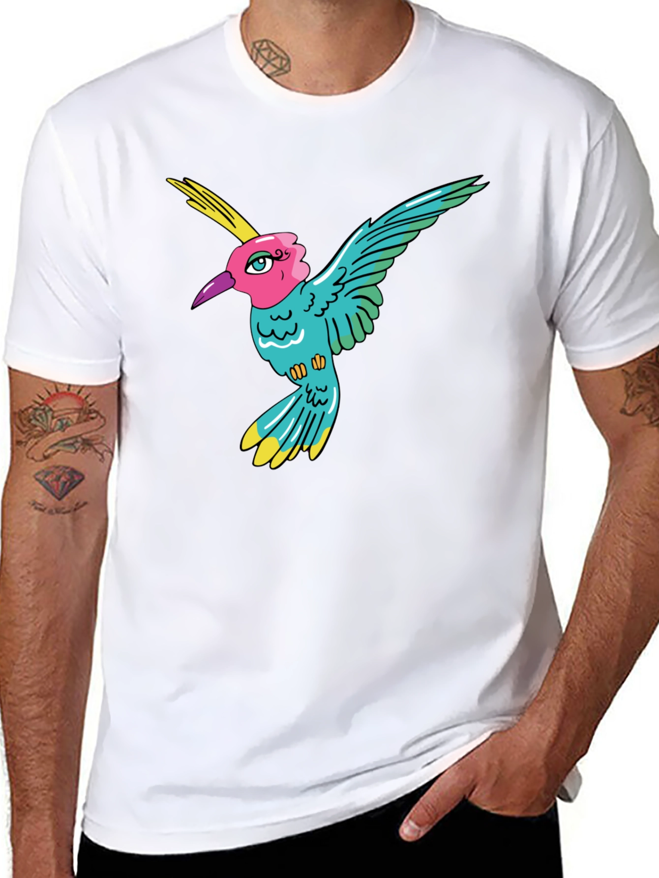 Hummingbird Graphic Tee - Mens Black T-Shirt