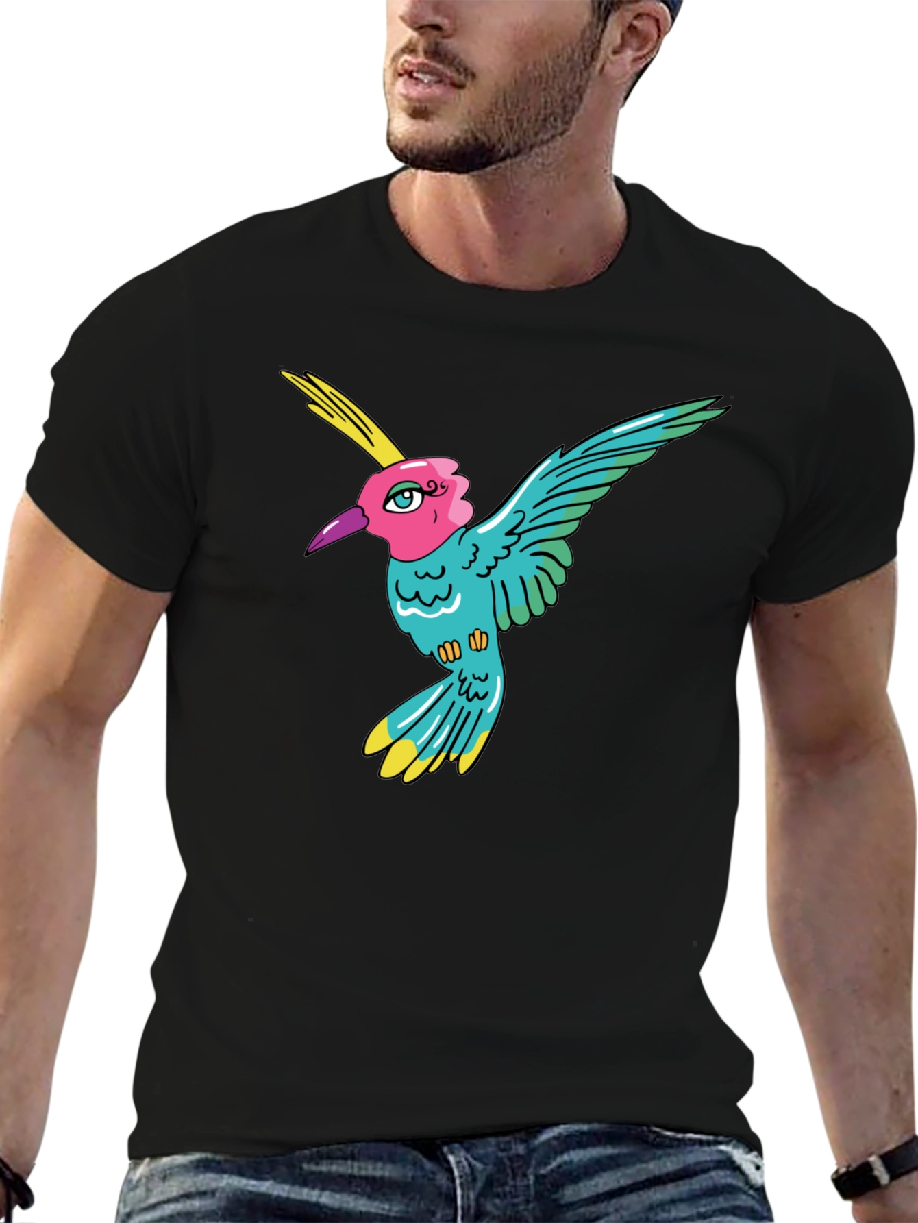 Hummingbird Graphic Tee - Mens Black T-Shirt