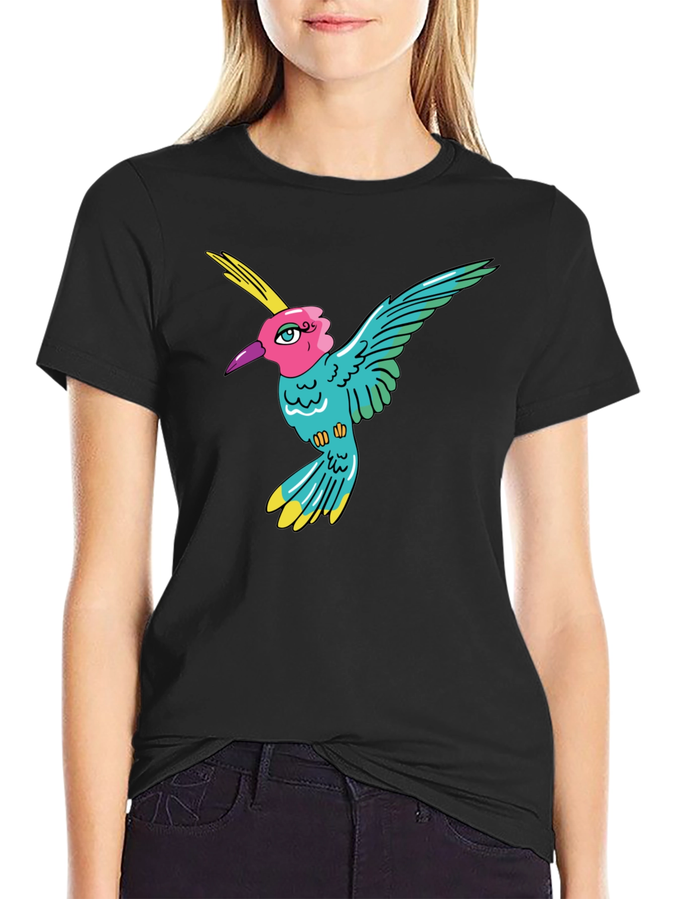 Hummingbird Graphic Tee - Mens Black T-Shirt