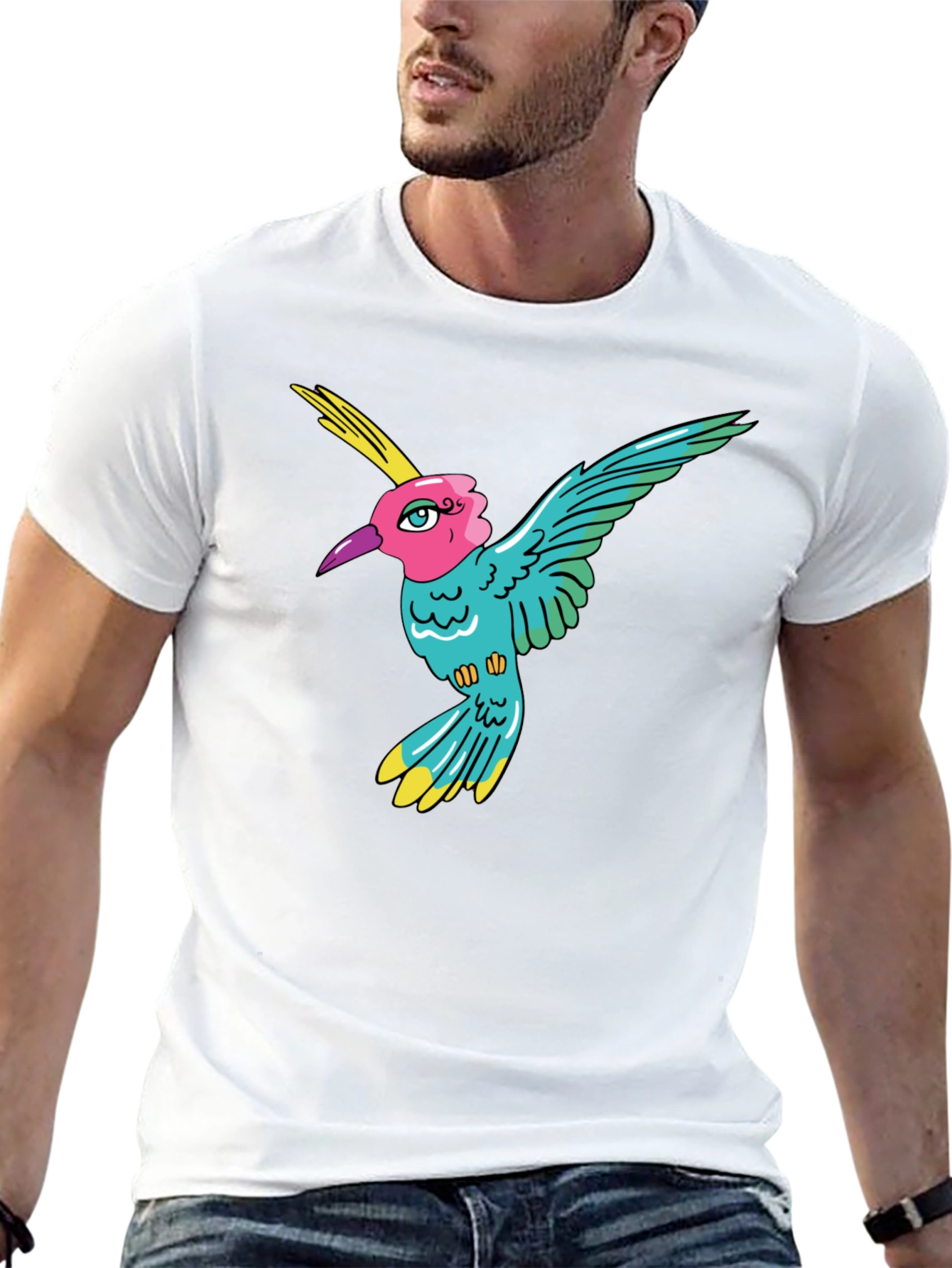 Hummingbird Graphic Tee - Mens Black T-Shirt