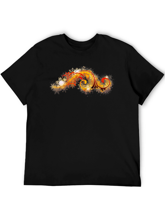 Fiery Flourish Graphic Tee - Black