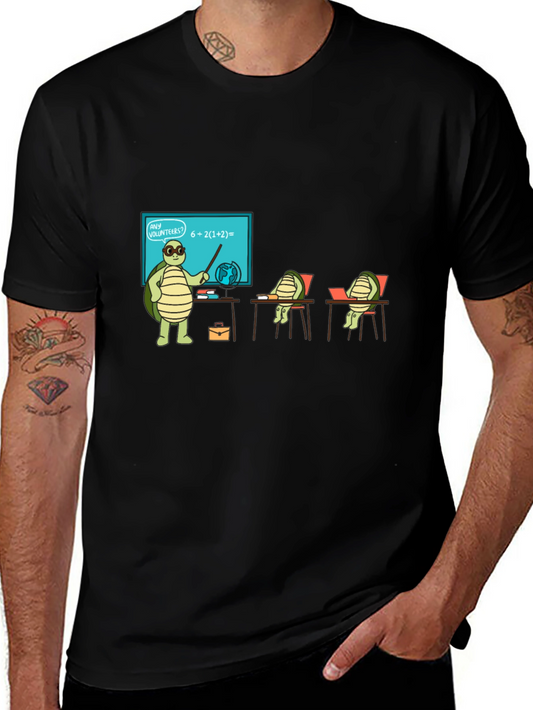 Turtle Teacher Funny Graphic T-Shirt