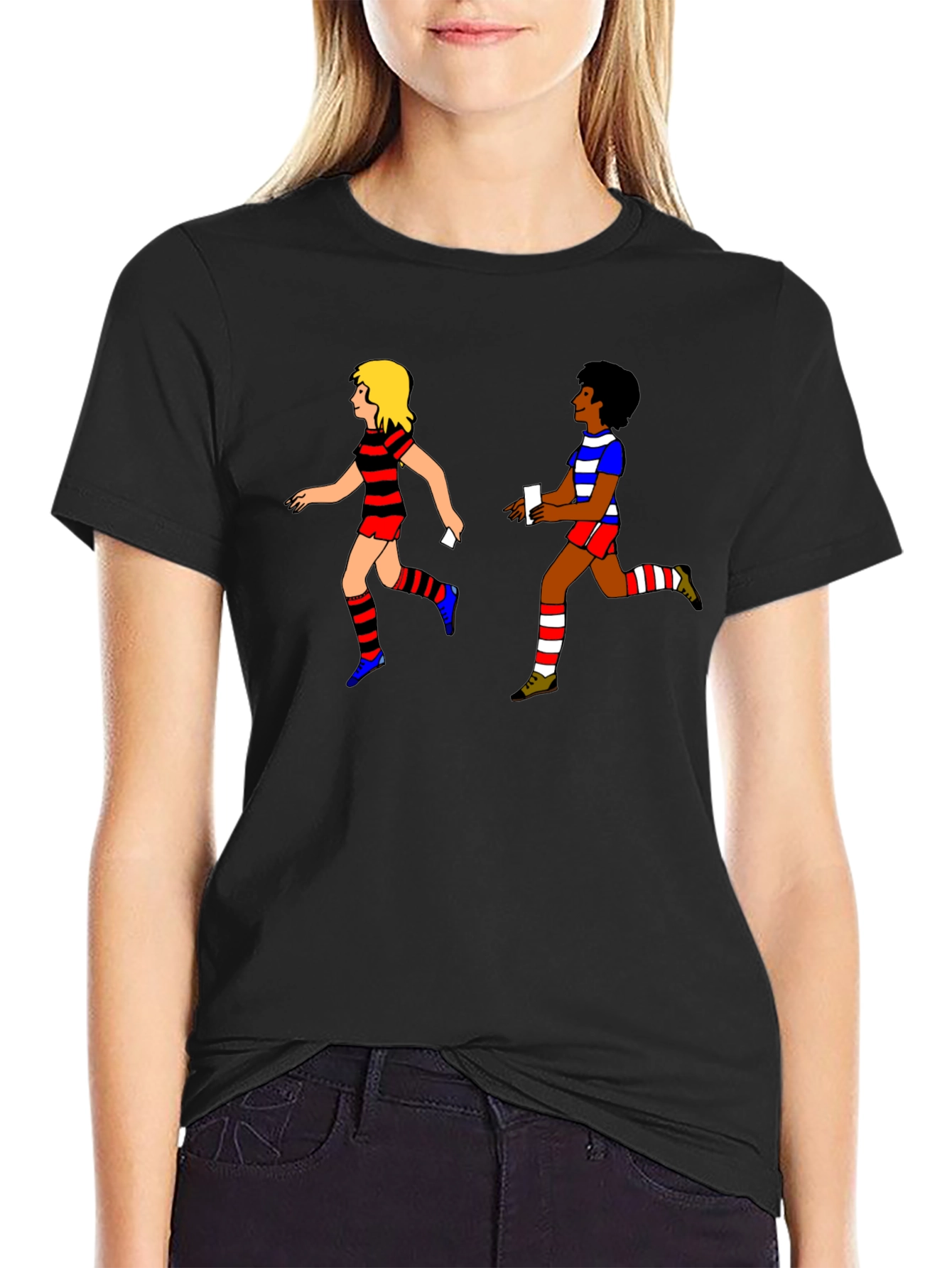 Relay Race T-Shirt: Retro Cartoon Style