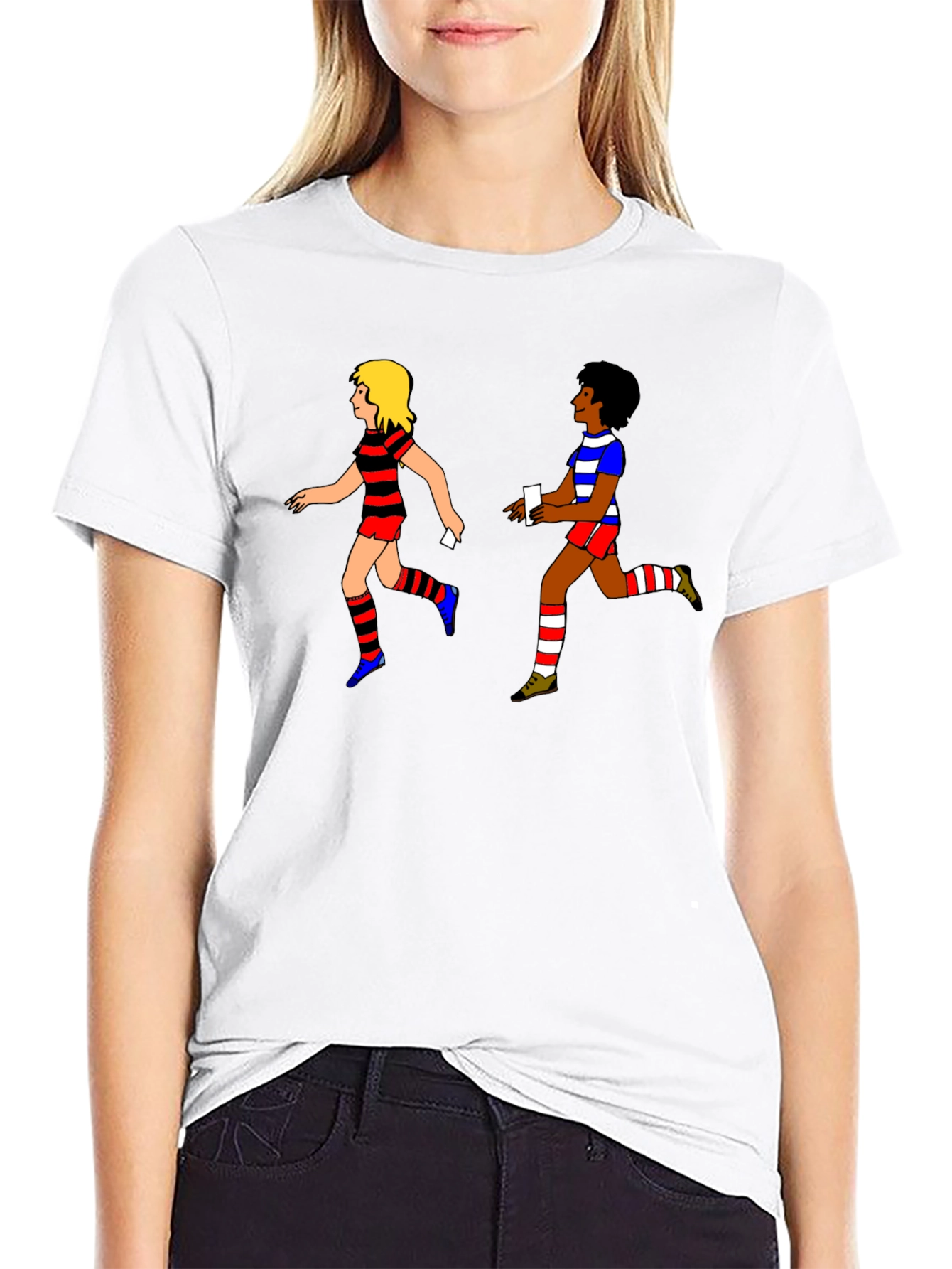 Relay Race T-Shirt: Retro Cartoon Style
