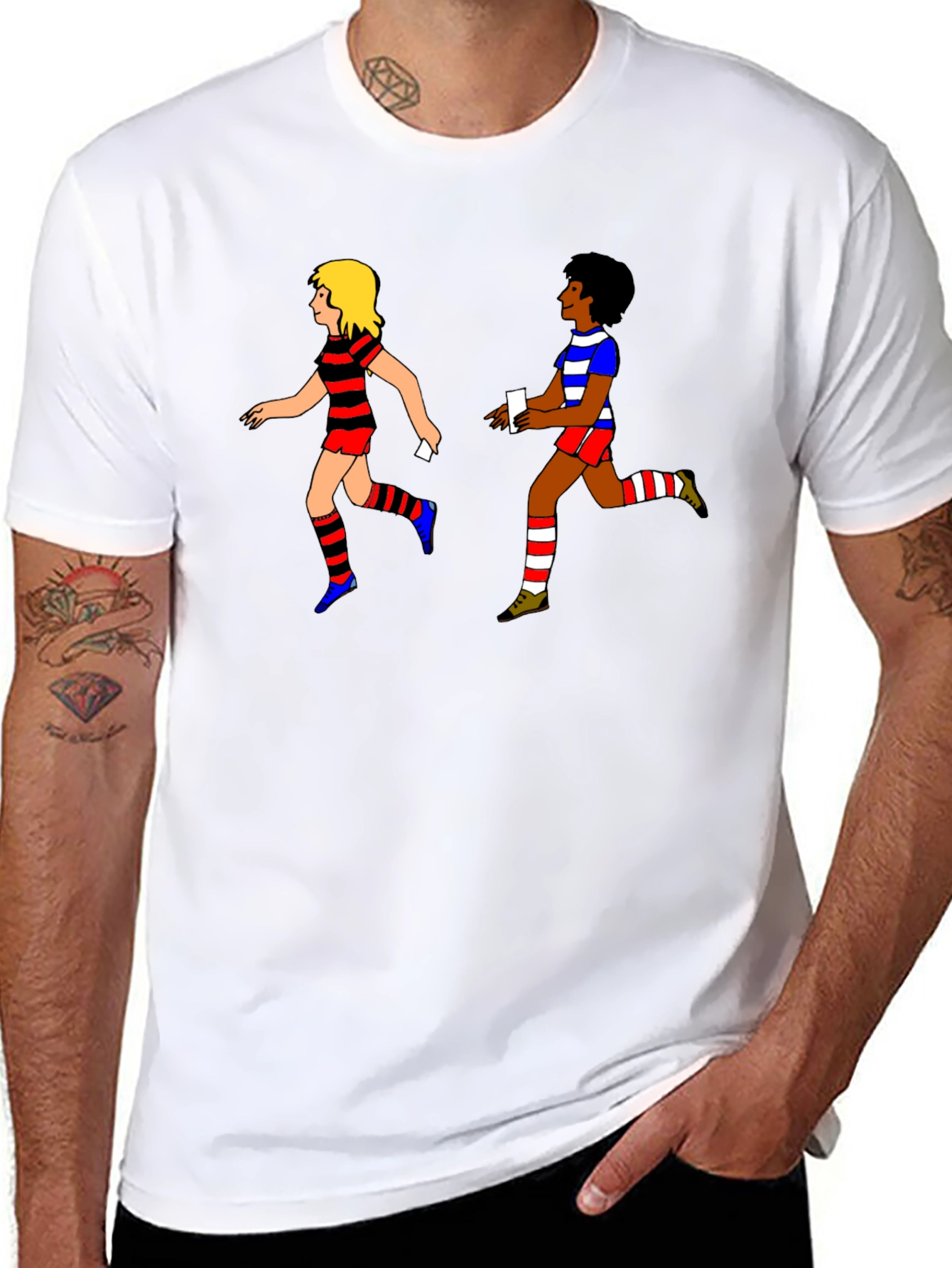 Relay Race T-Shirt: Retro Cartoon Style