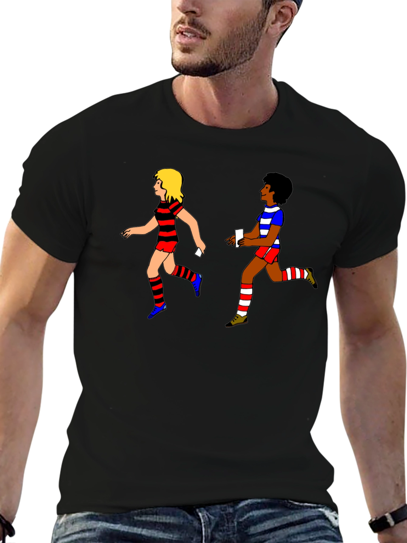 Relay Race T-Shirt: Retro Cartoon Style