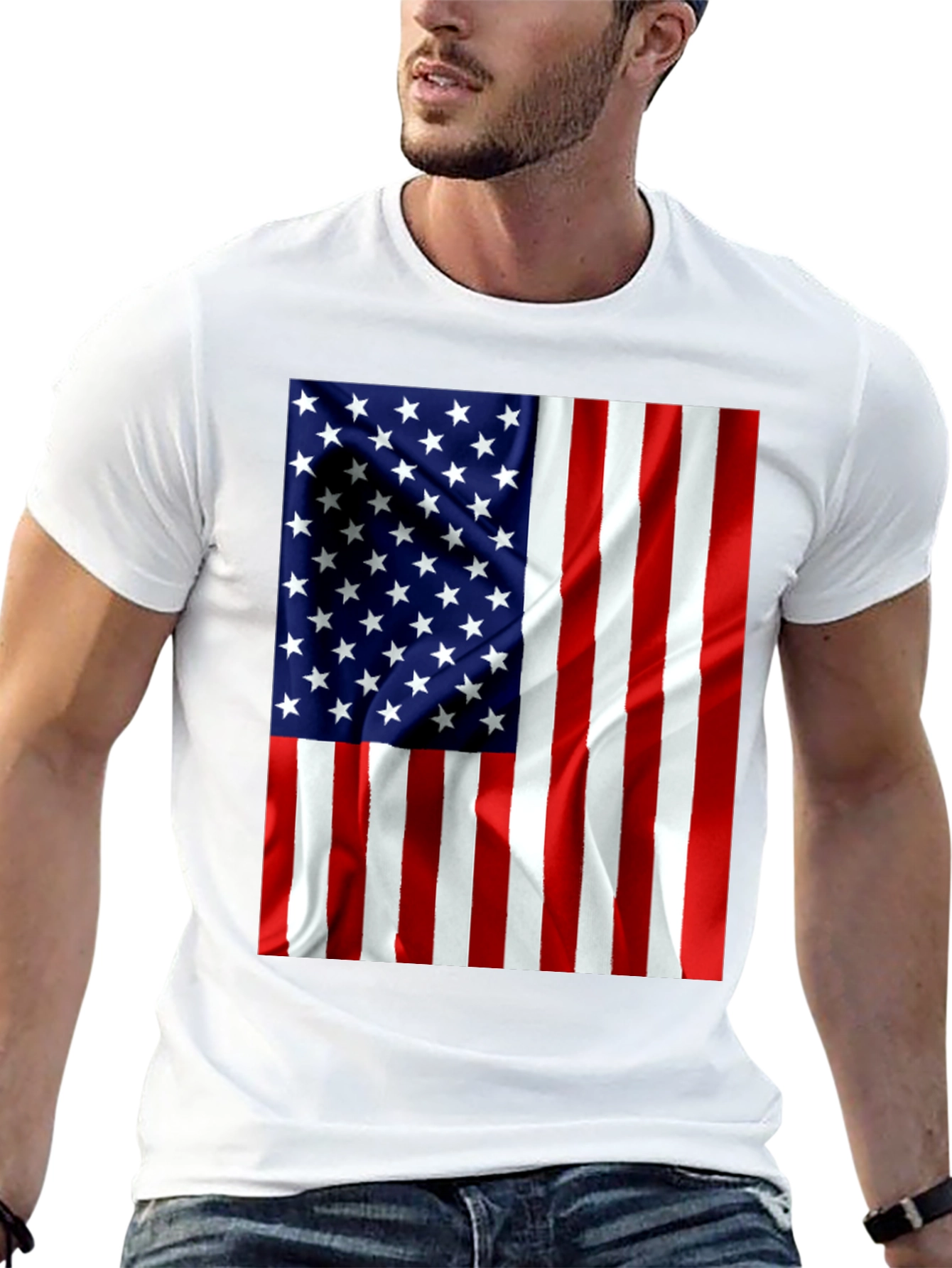 American Flag Graphic Black T-Shirt
