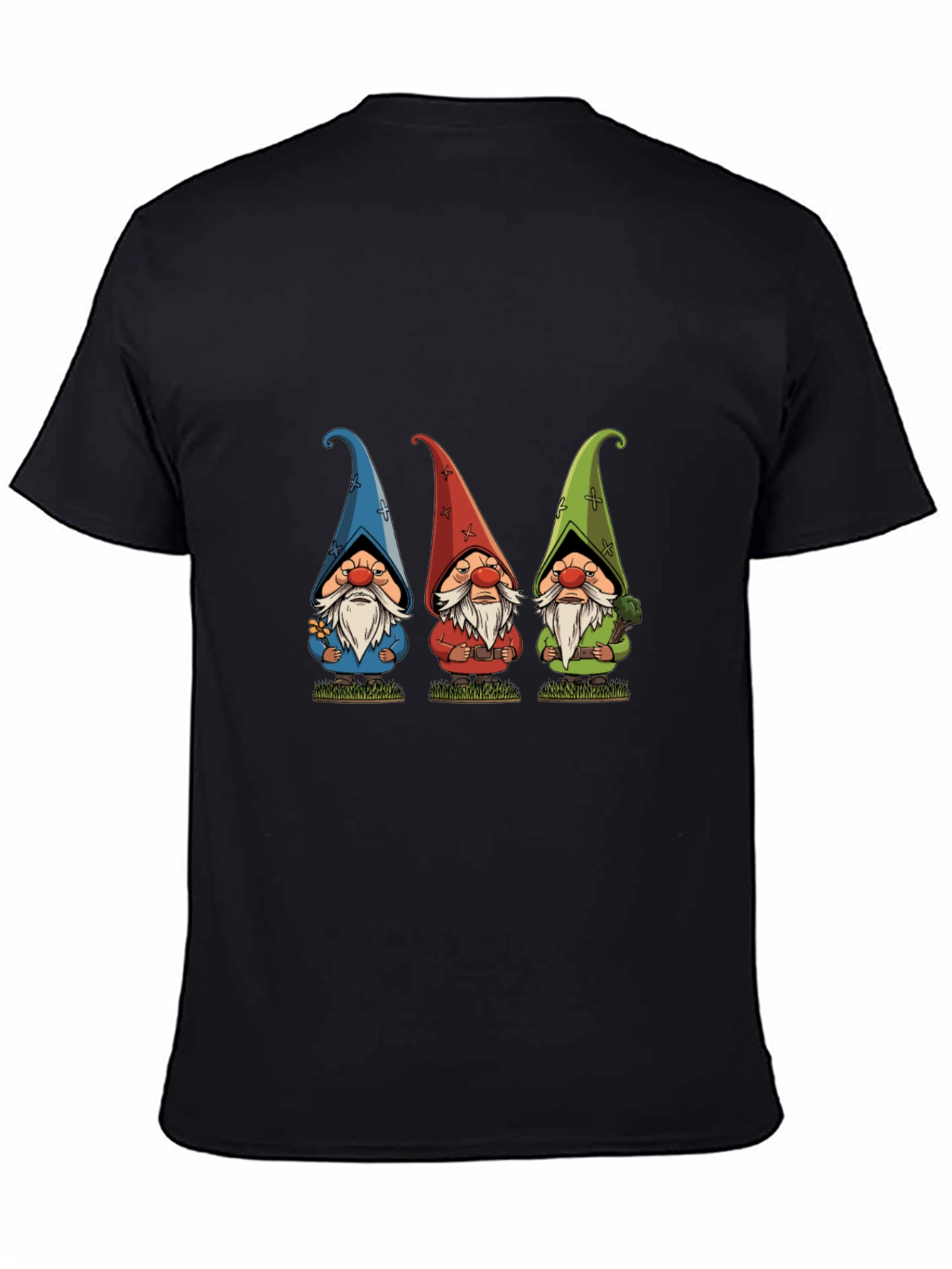 Three Gnome Black T-Shirt - Unique Design