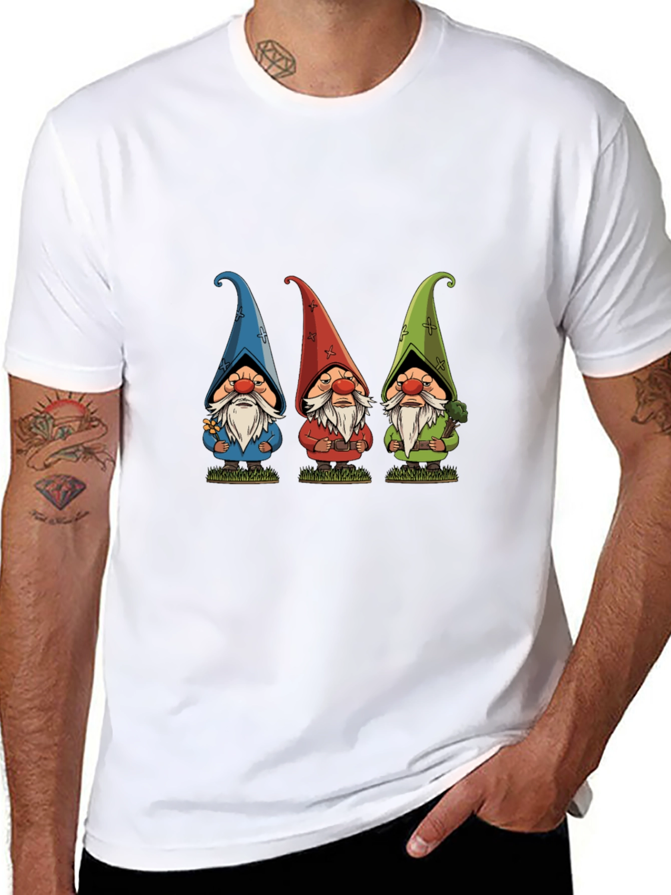 Three Gnome Black T-Shirt - Unique Design