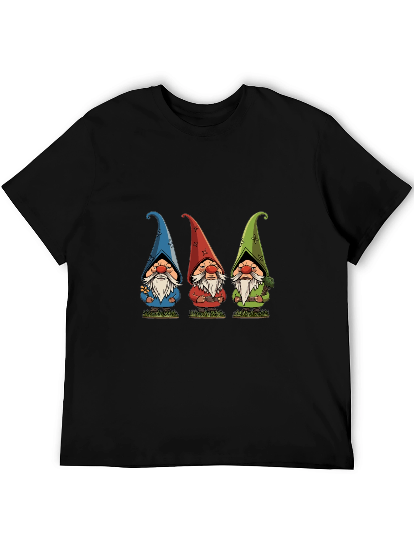 Three Gnome Black T-Shirt - Unique Design
