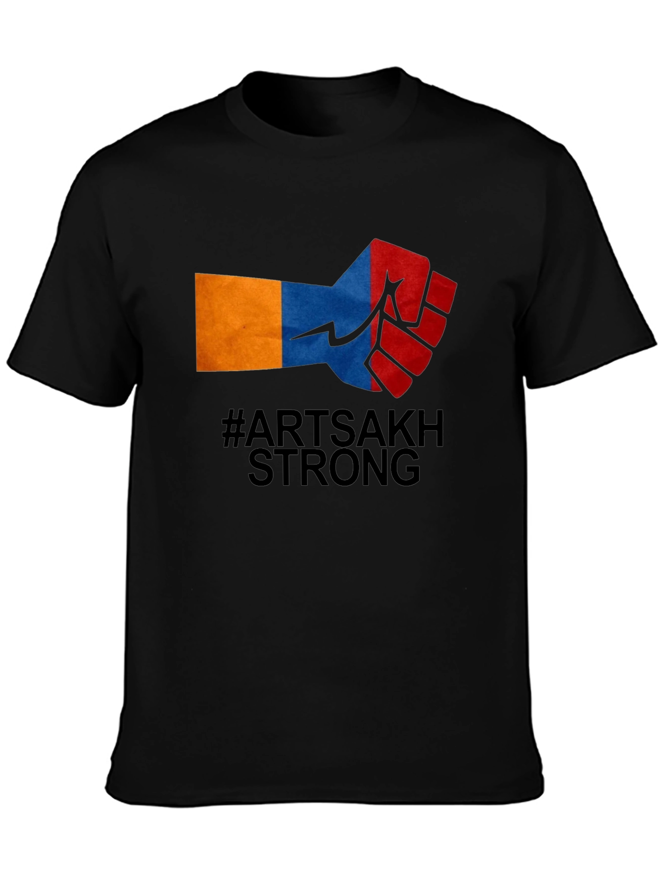 Artsakh Strong Fist Graphic Tee - Black Cotton Blend