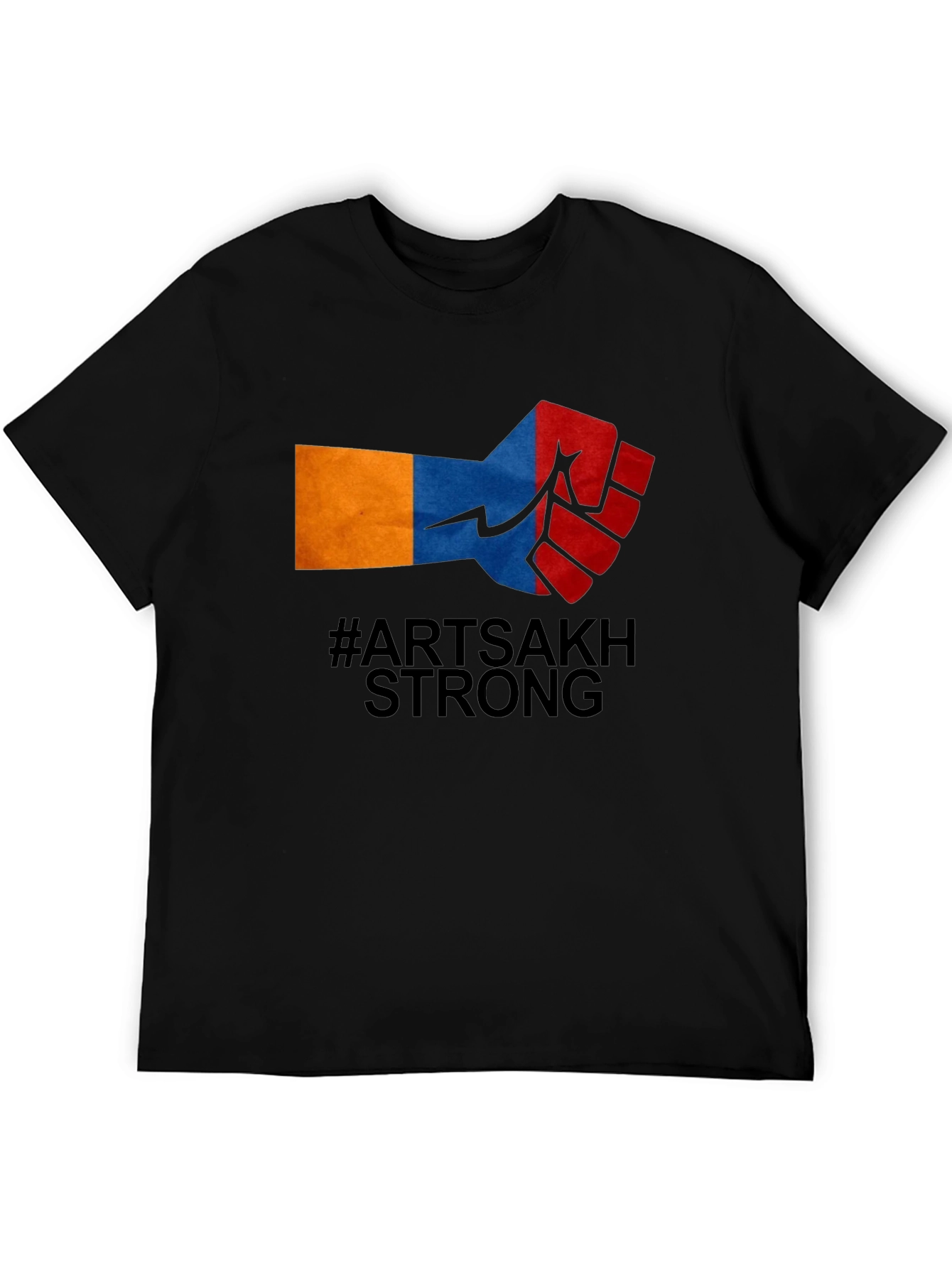 Artsakh Strong Fist Graphic Tee - Black Cotton Blend