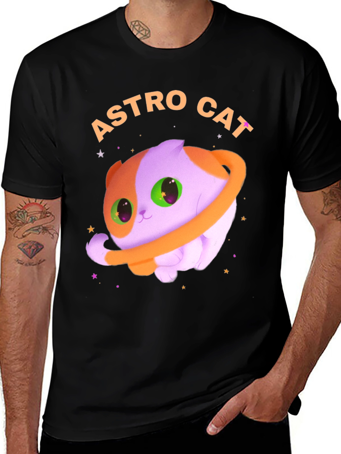 Astro Cat Graphic Tee - Space Kitten T-Shirt