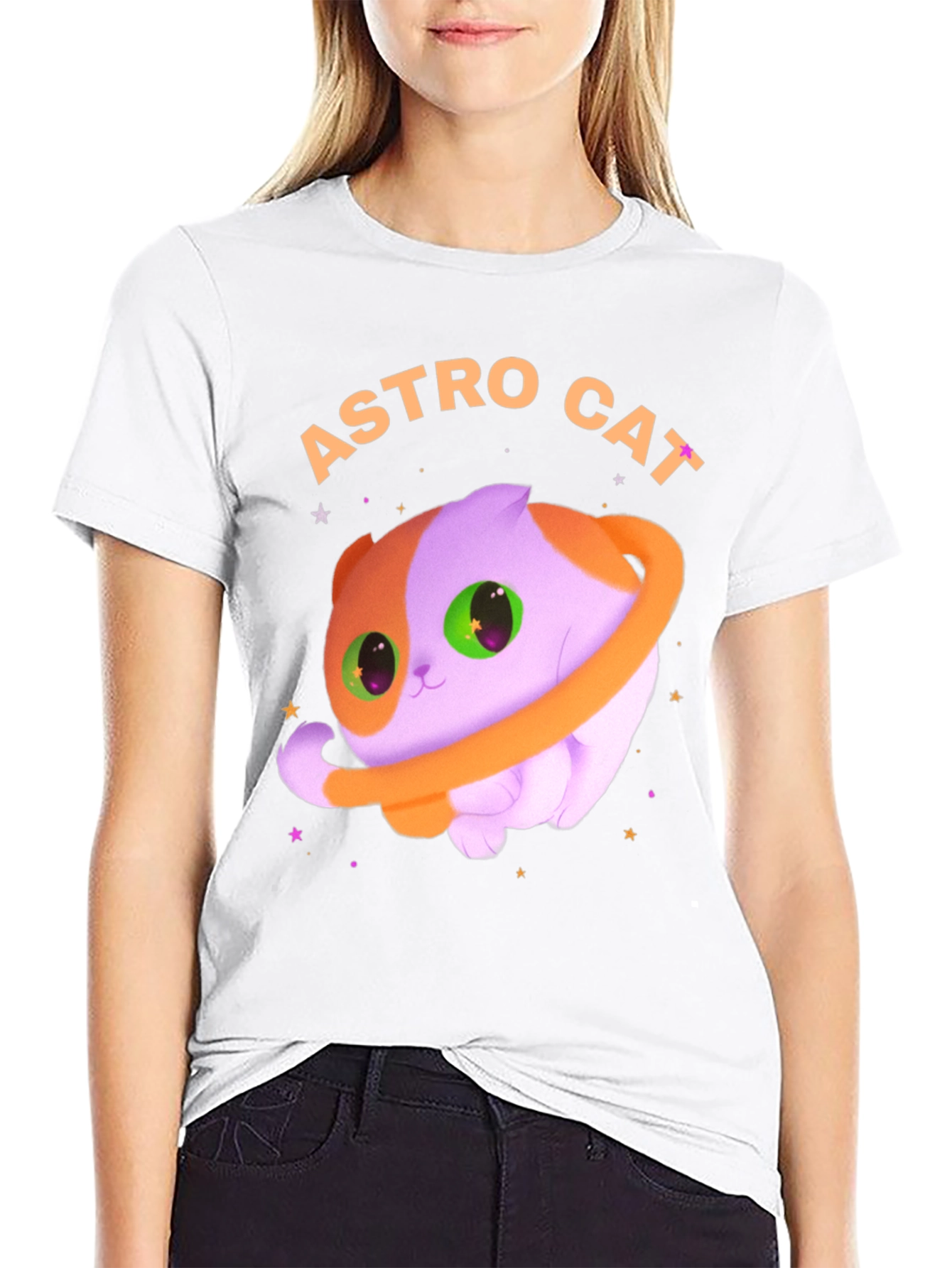 Astro Cat Graphic Tee - Space Kitten T-Shirt