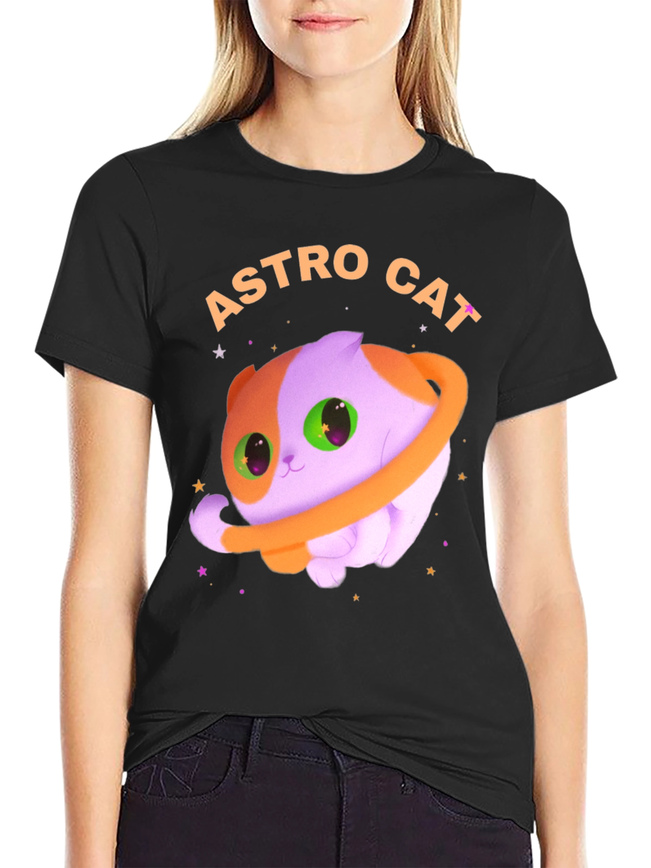 Astro Cat Graphic Tee - Space Kitten T-Shirt