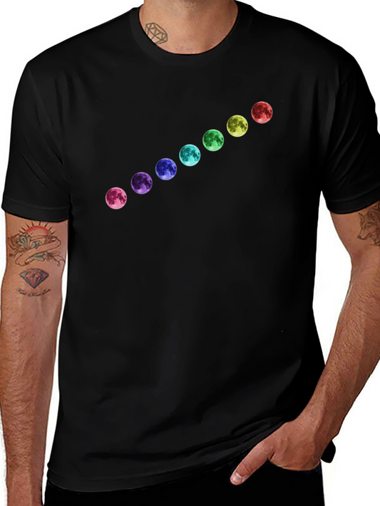 Rainbow Moon Phase Black T-Shirt