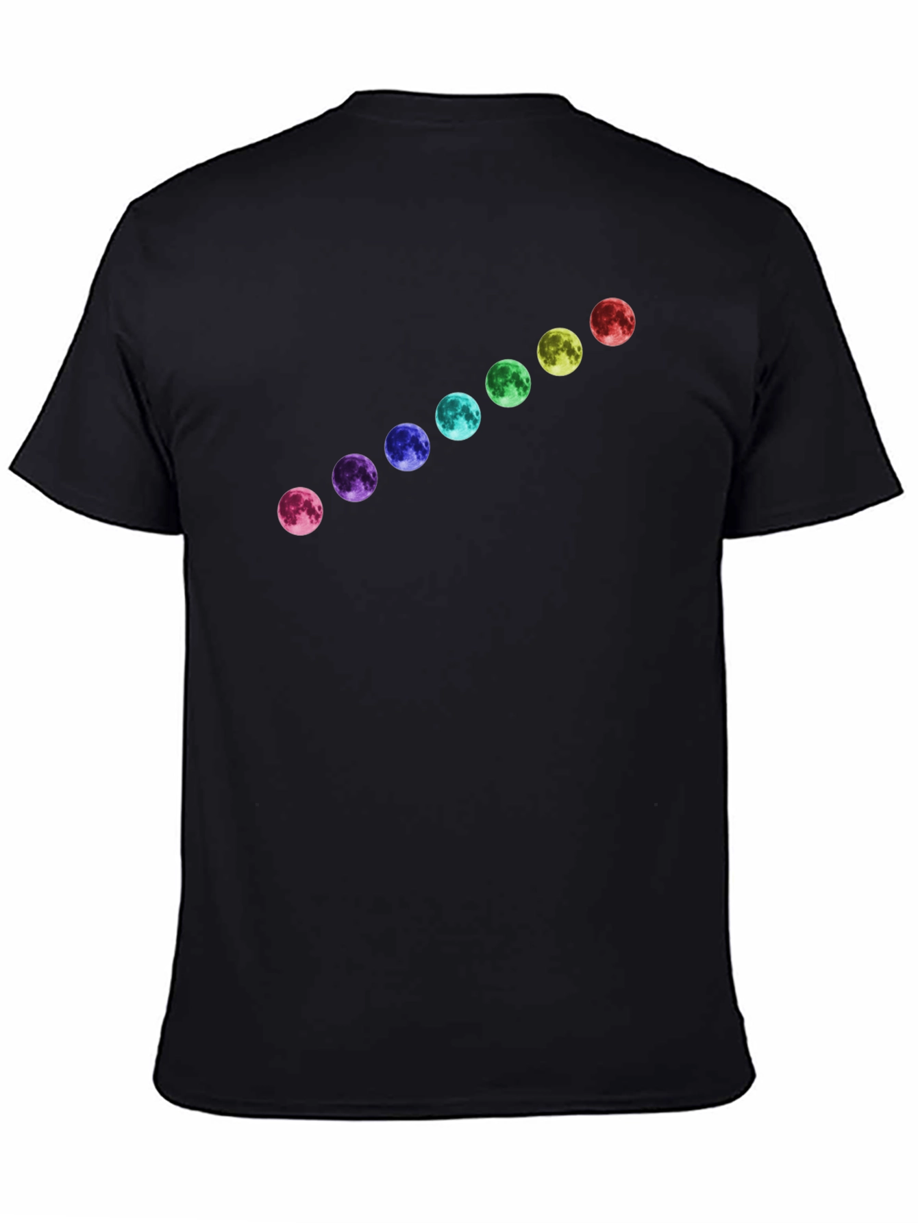 Rainbow Moon Phase Black T-Shirt