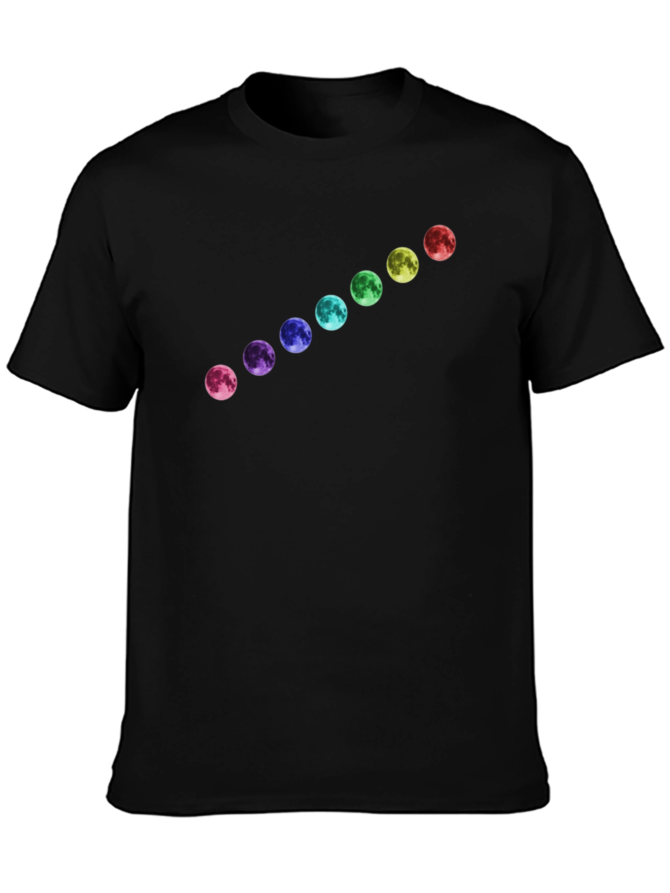 Rainbow Moon Phase Black T-Shirt