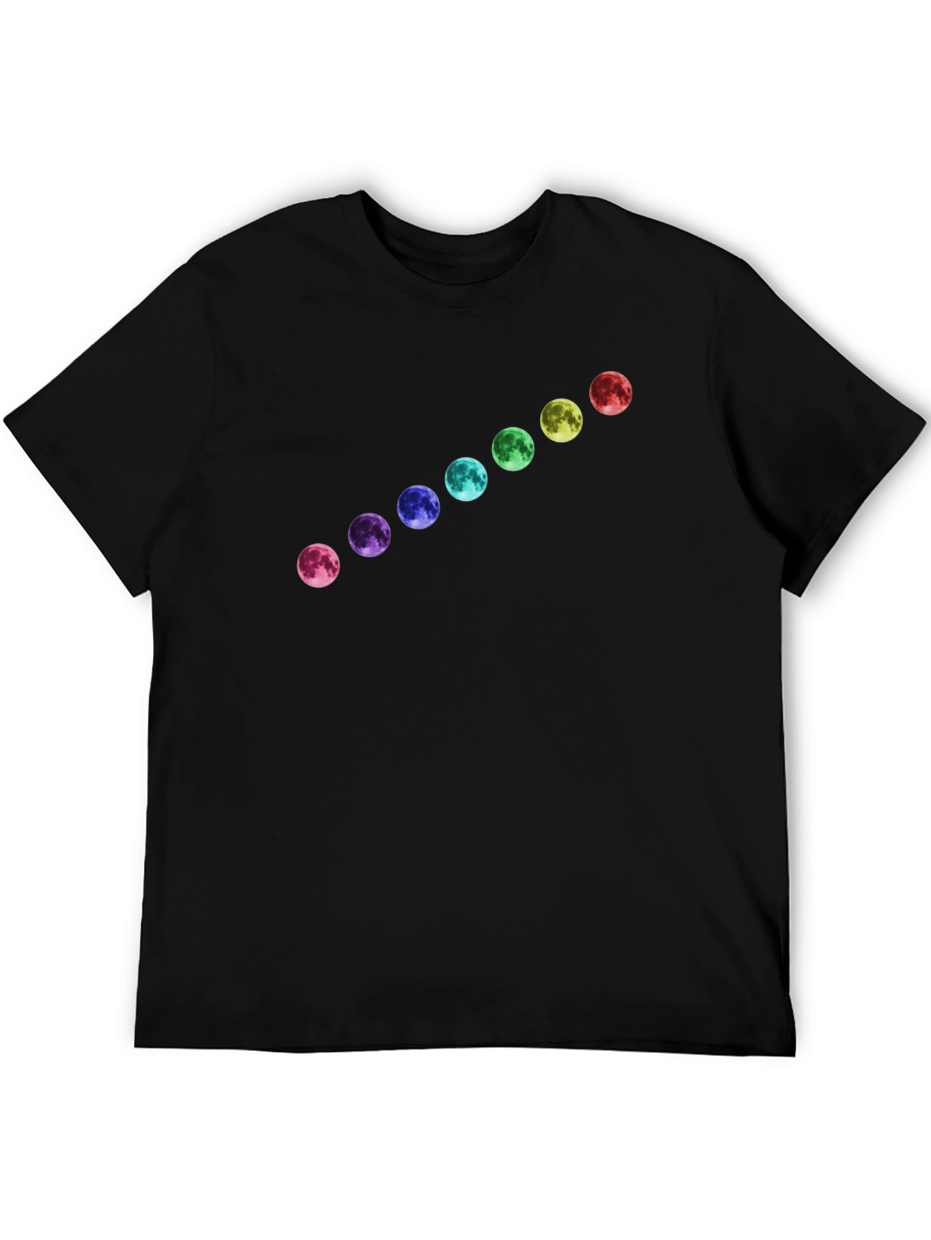 Rainbow Moon Phase Black T-Shirt