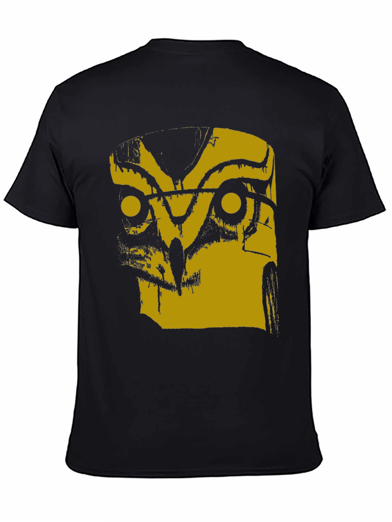 Abstract Owl Graphic Black T-Shirt