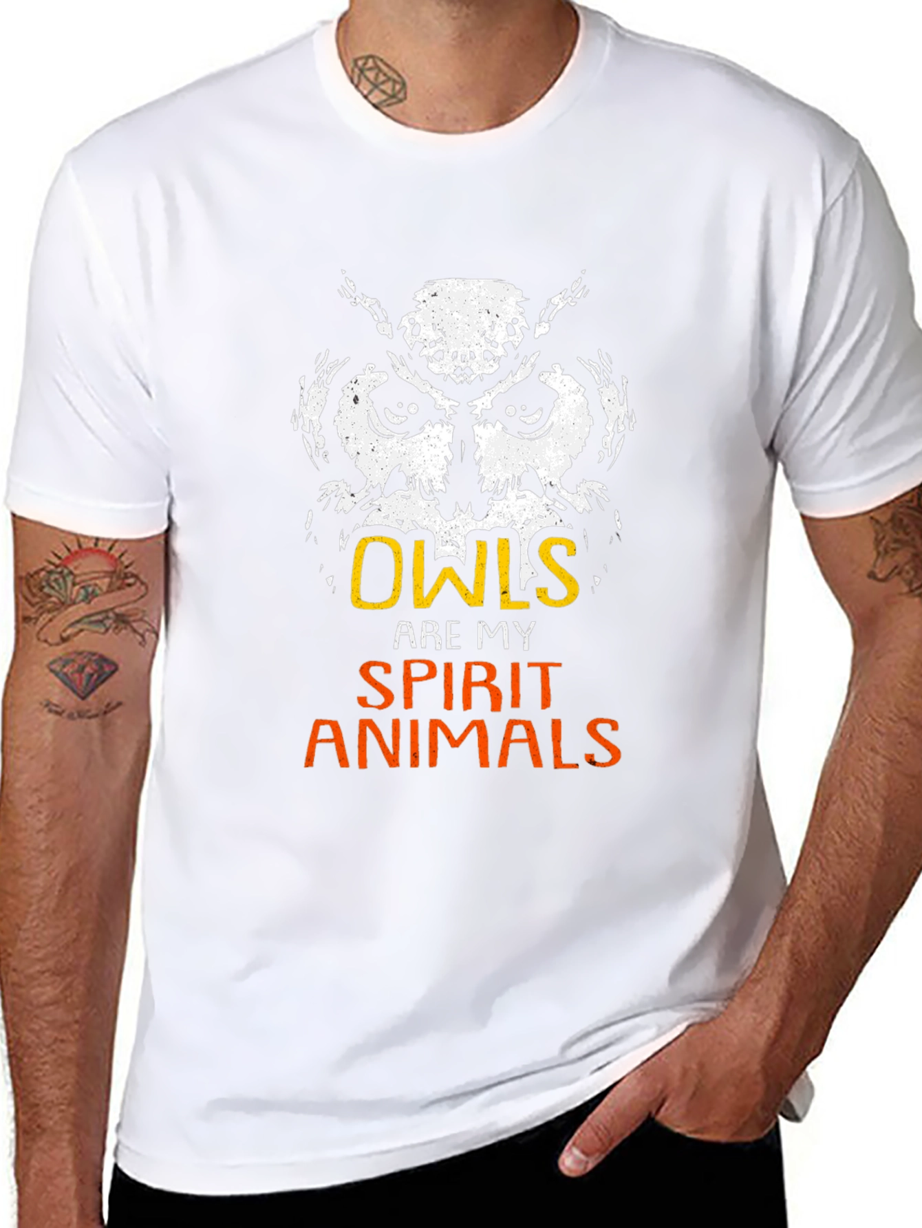 Owl Spirit Animal Graphic Tee - Black