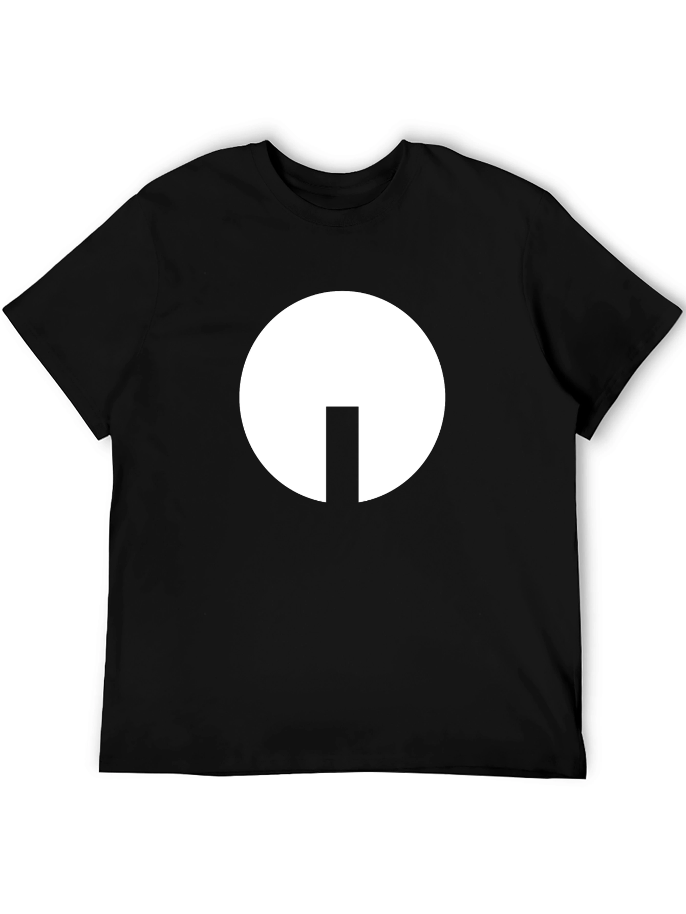 Modern Graphic T-Shirt - Black with White Circle Design