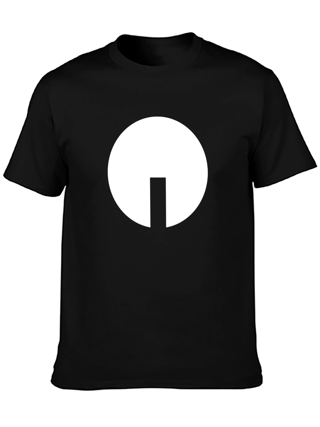 Modern Graphic T-Shirt - Black with White Circle Design