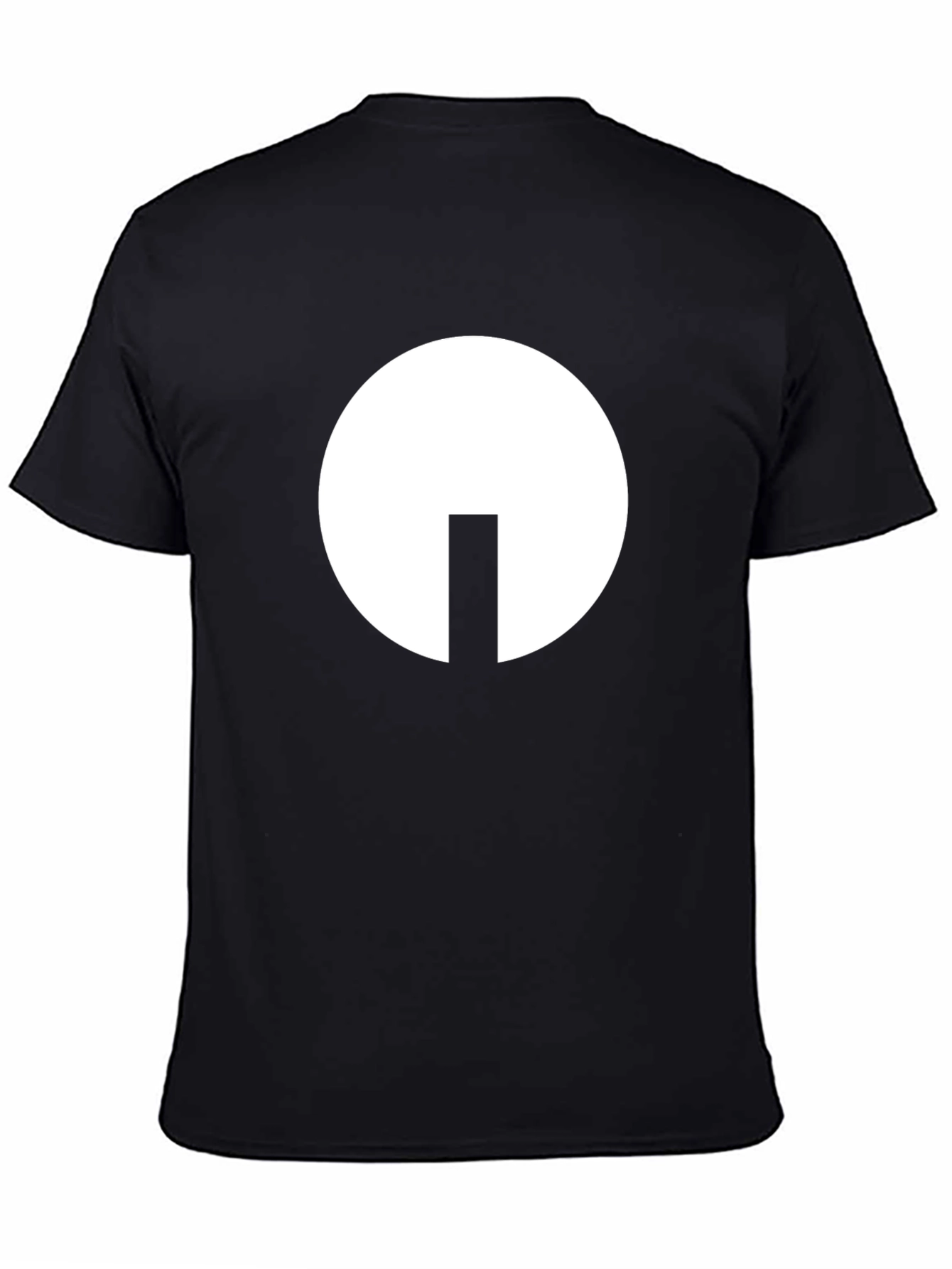 Modern Graphic T-Shirt - Black with White Circle Design
