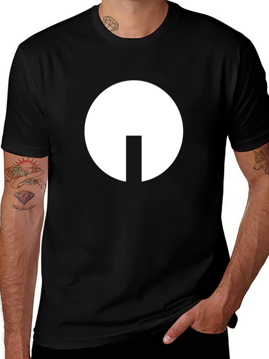 Modern Graphic T-Shirt - Black with White Circle Design