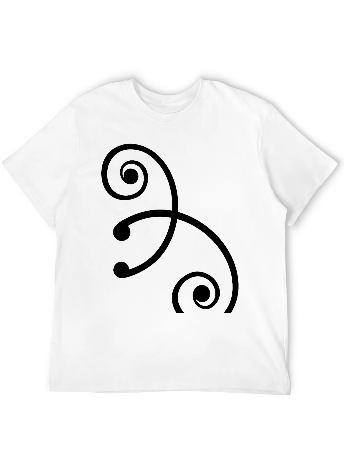 Abstract Swirl Graphic Black T-Shirt