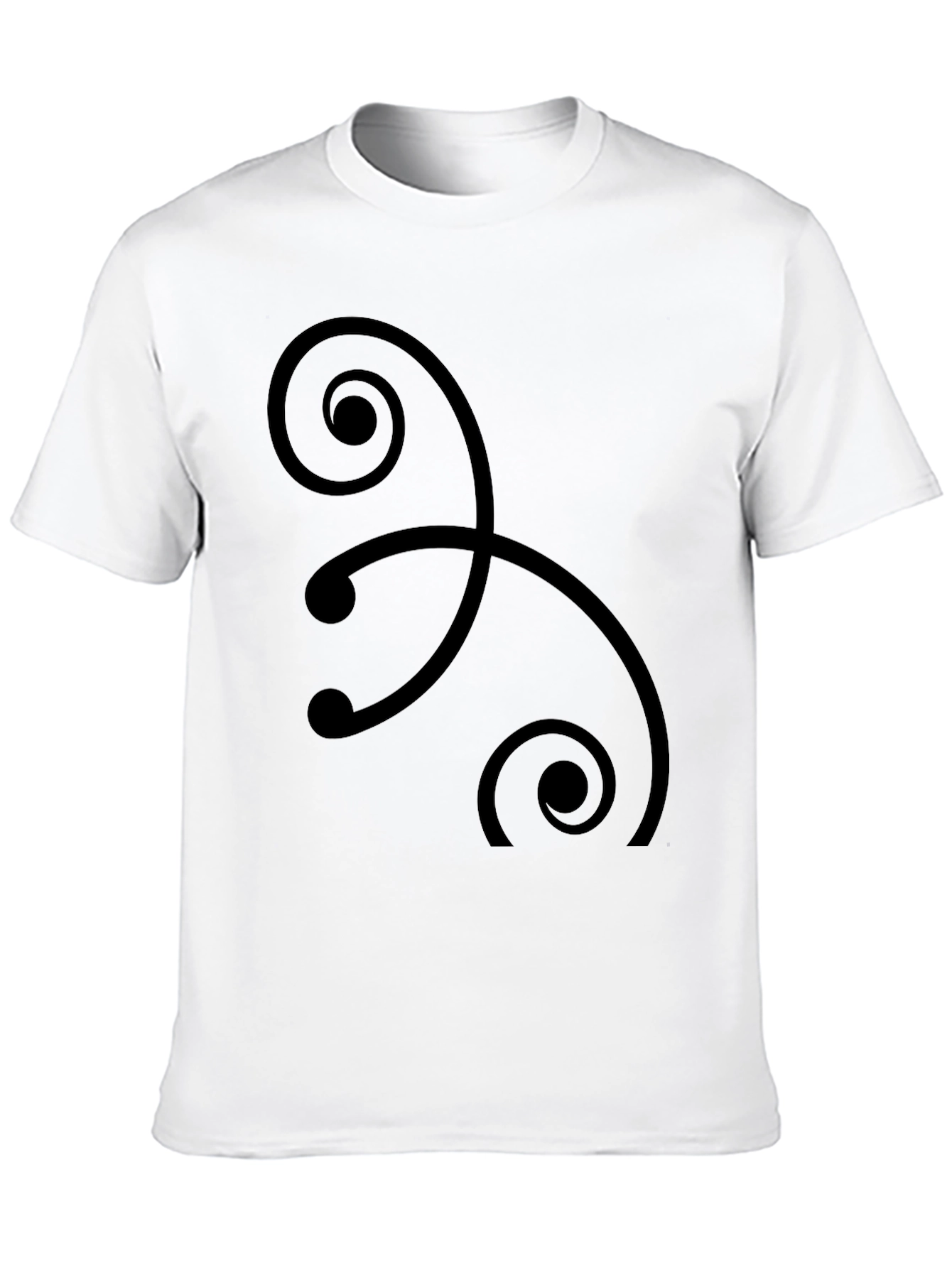 Abstract Swirl Graphic Black T-Shirt