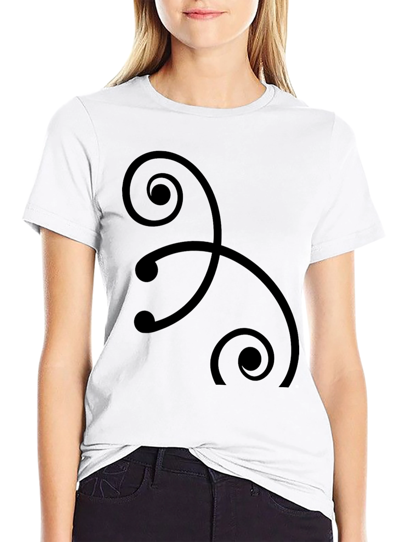 Abstract Swirl Graphic Black T-Shirt