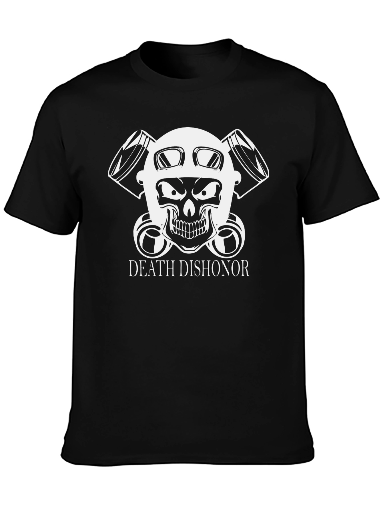 Death Dishonor Skull Graphic Black T-Shirt