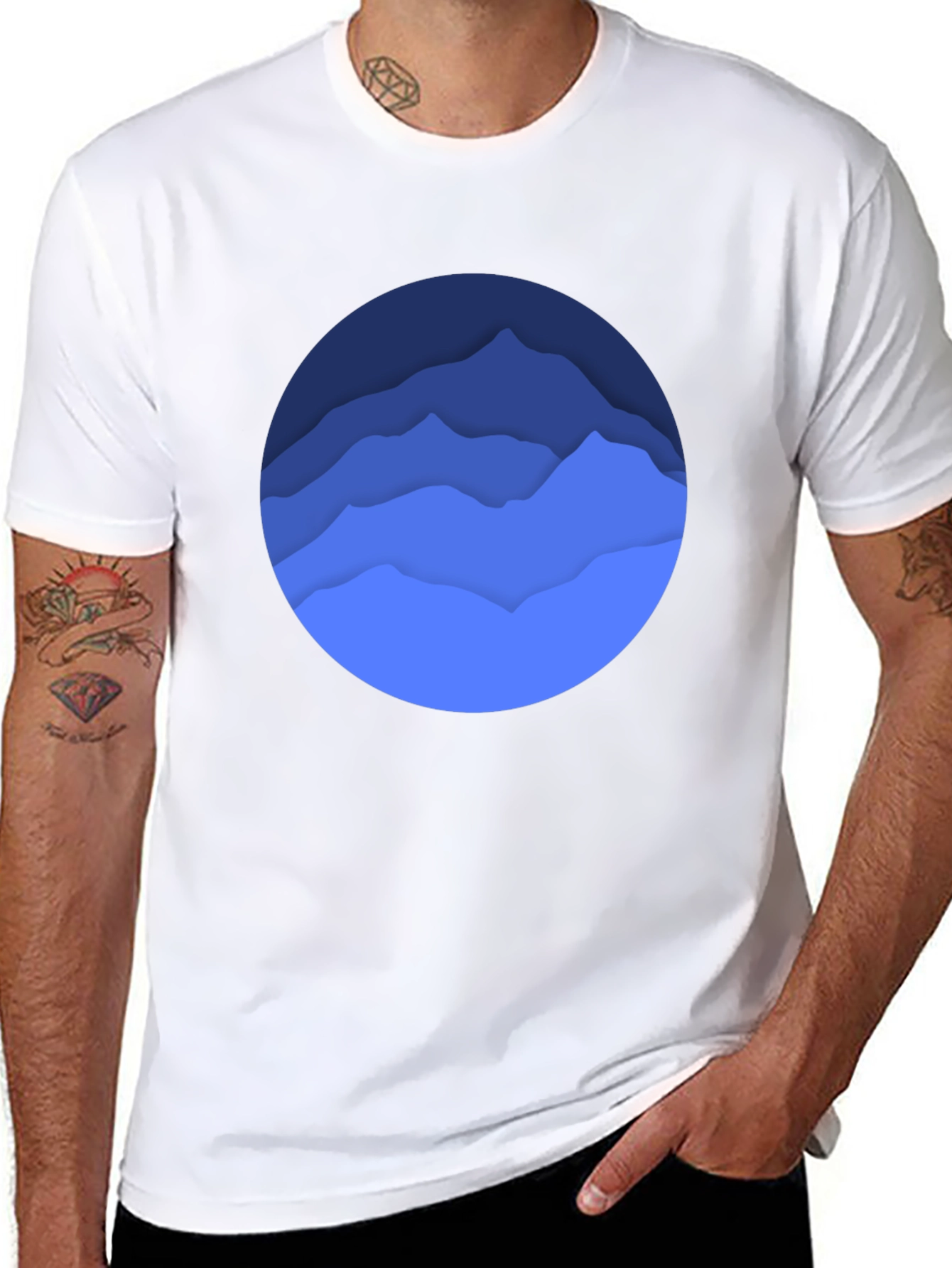 Mountainscape Graphic Black T-Shirt