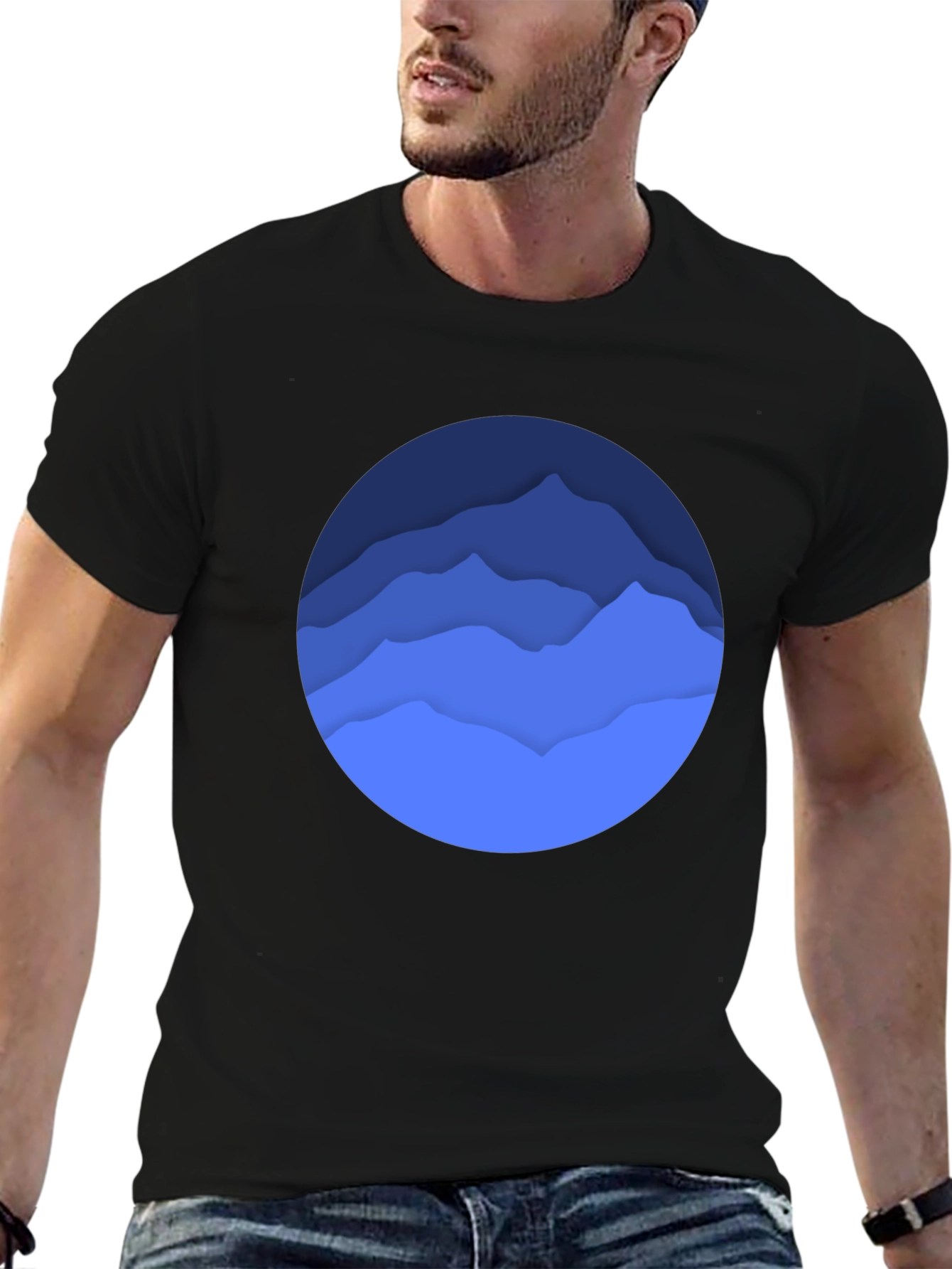 Mountainscape Graphic Black T-Shirt
