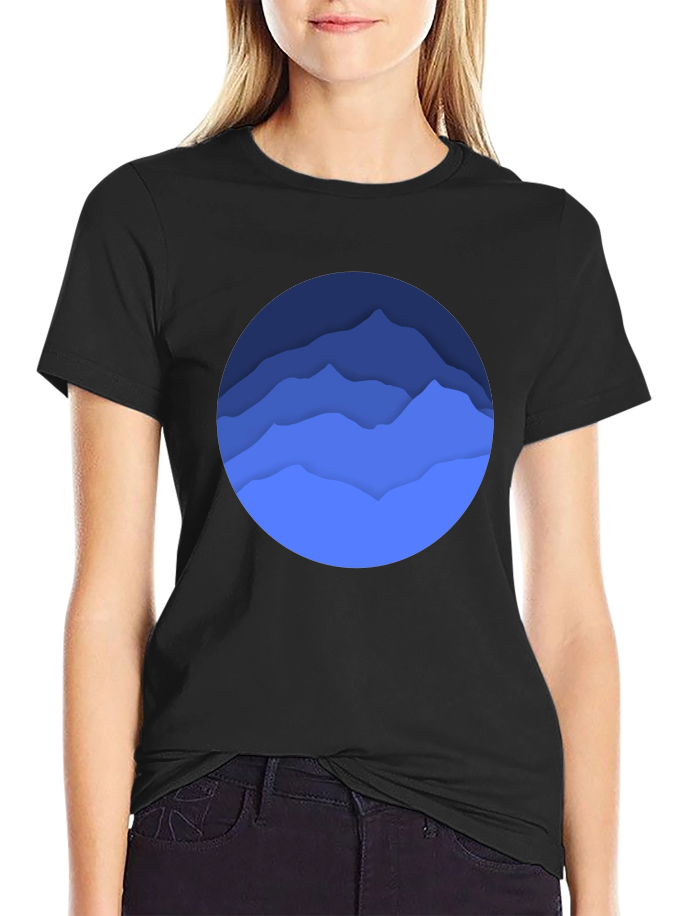 Mountainscape Graphic Black T-Shirt