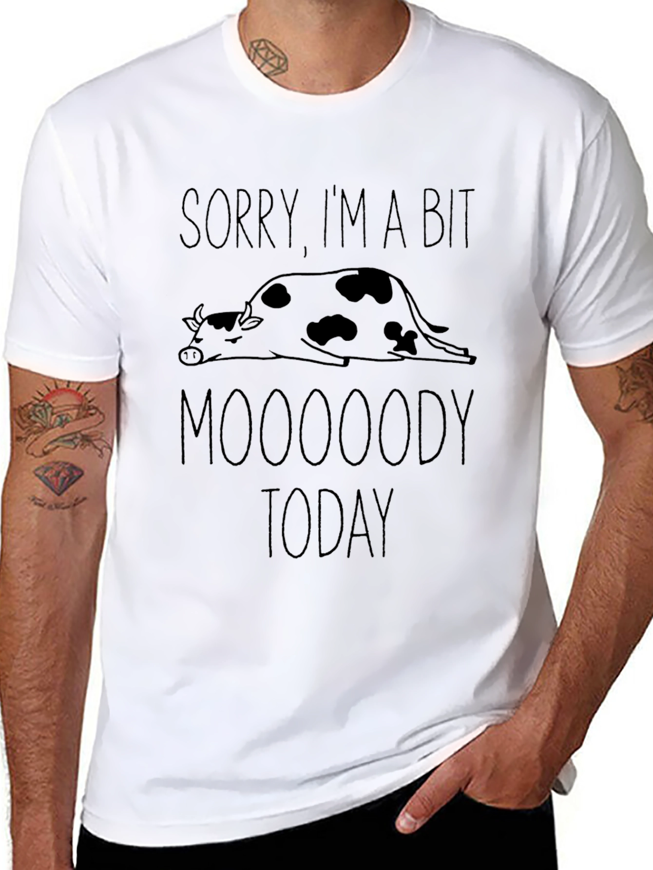 Moooody Today Graphic T-Shirt - Funny Cow Tee