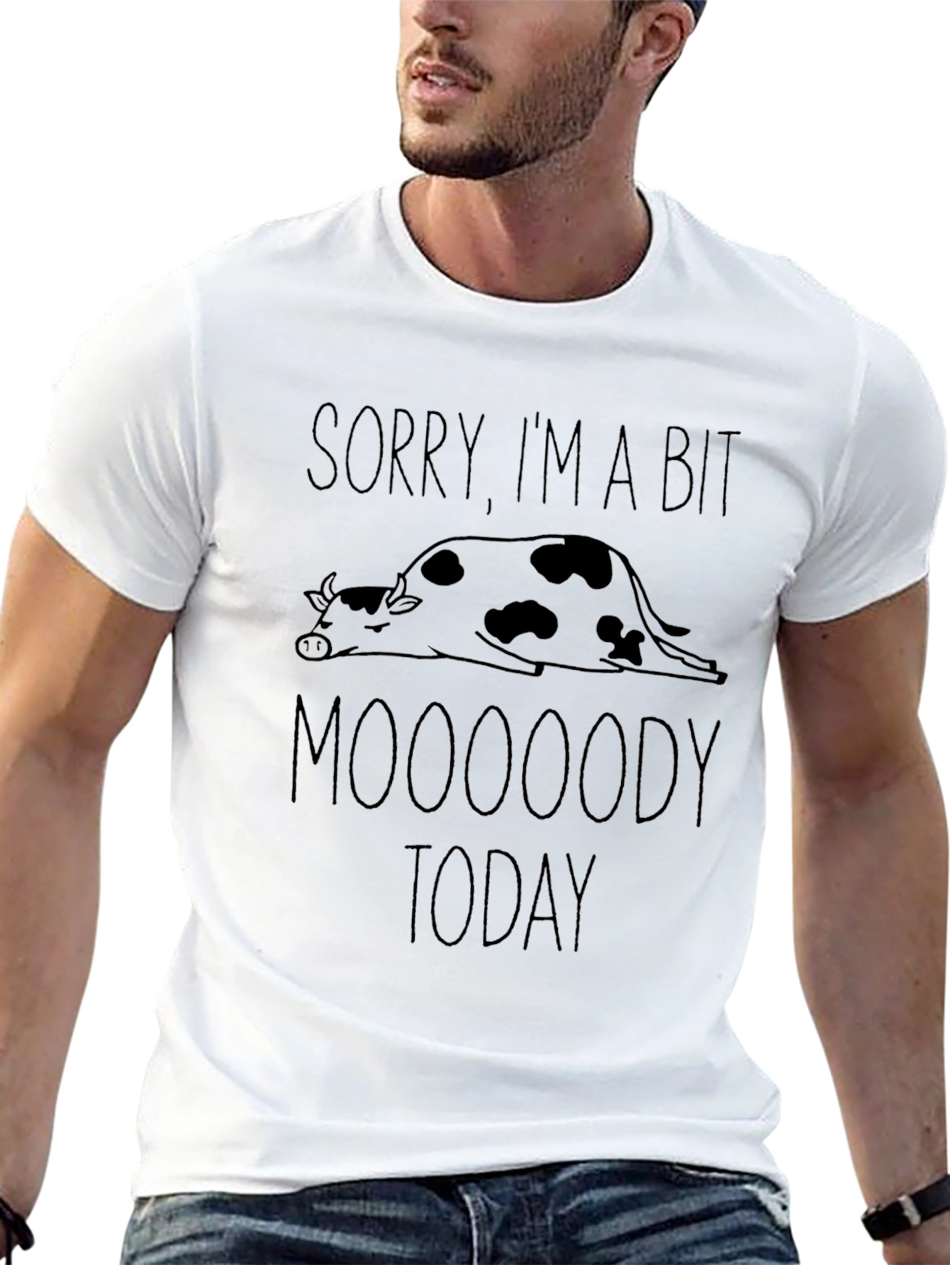 Moooody Today Graphic T-Shirt - Funny Cow Tee