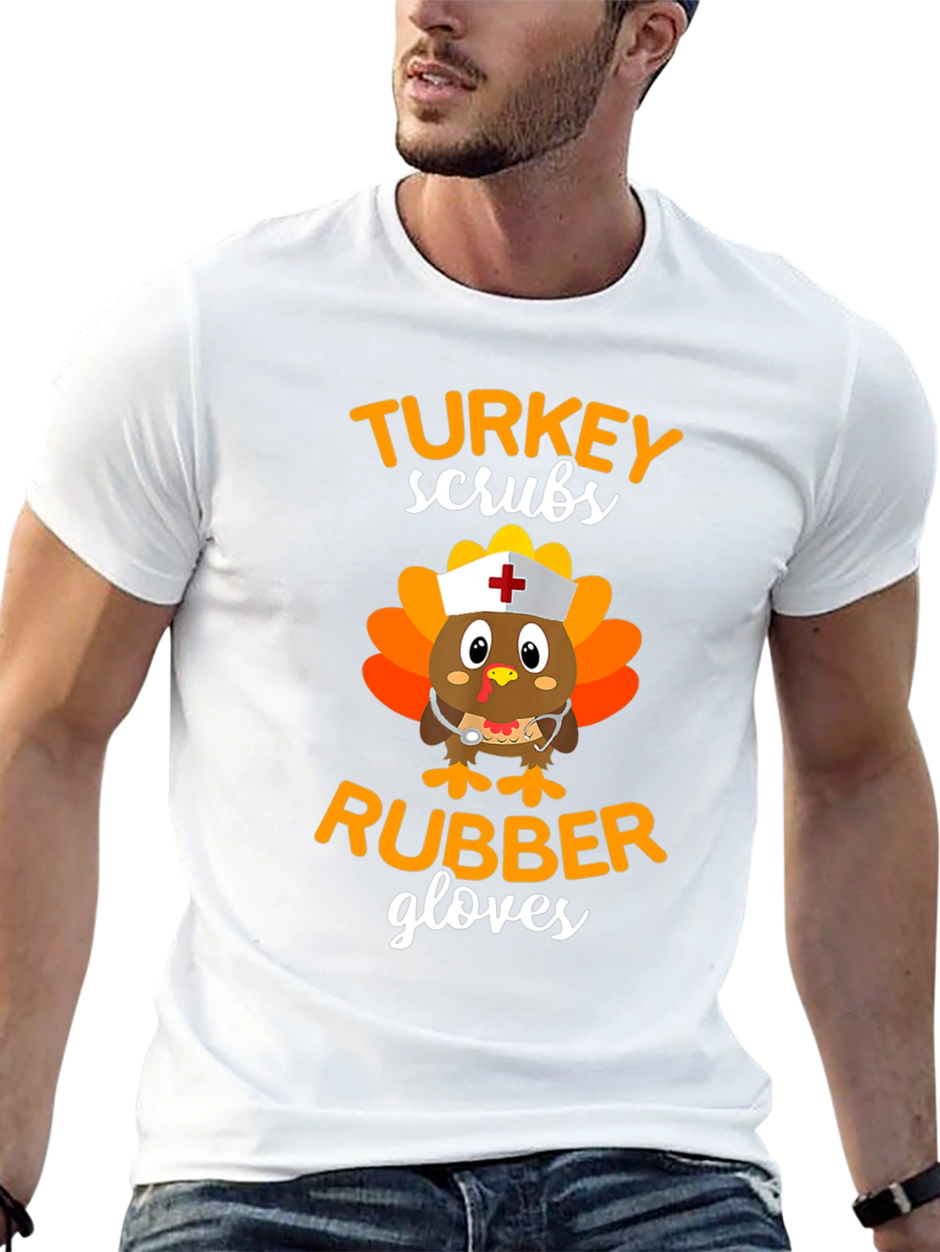 Turkey Scrubs Rubber Gloves T-Shirt