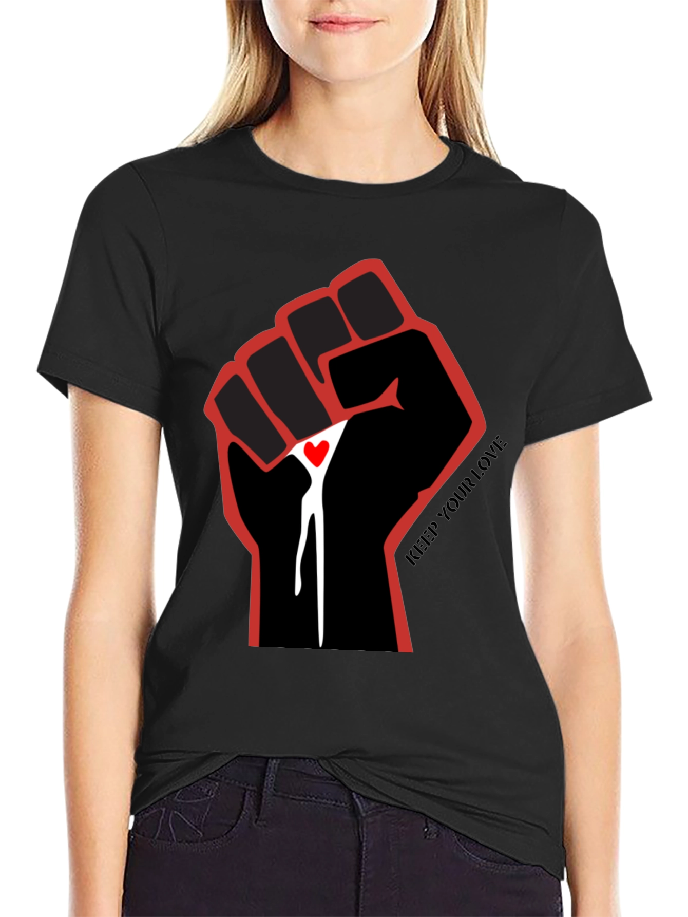 Keep Your Love Fist T-Shirt - Black
