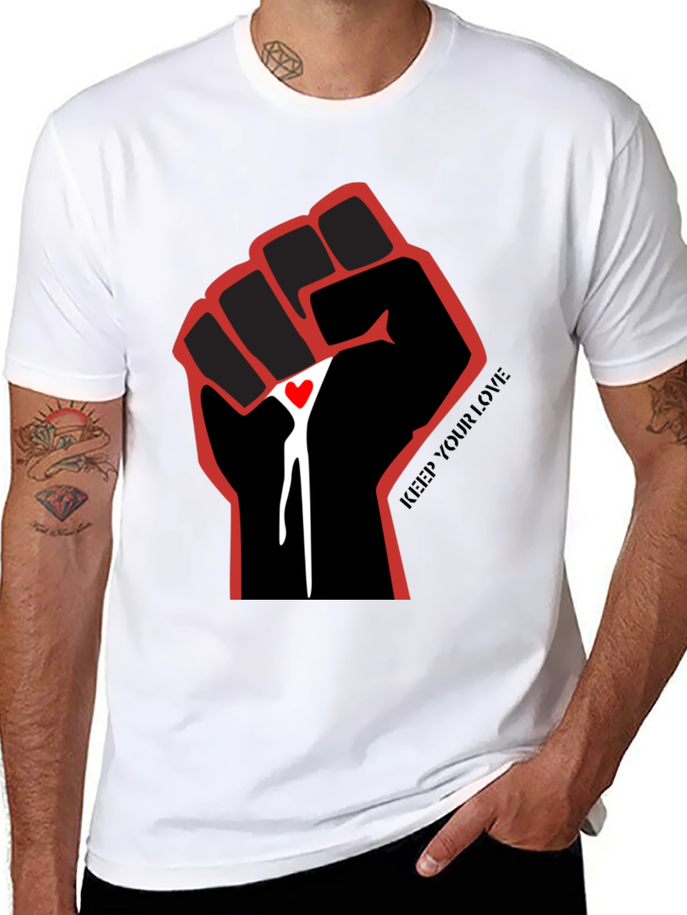Keep Your Love Fist T-Shirt - Black