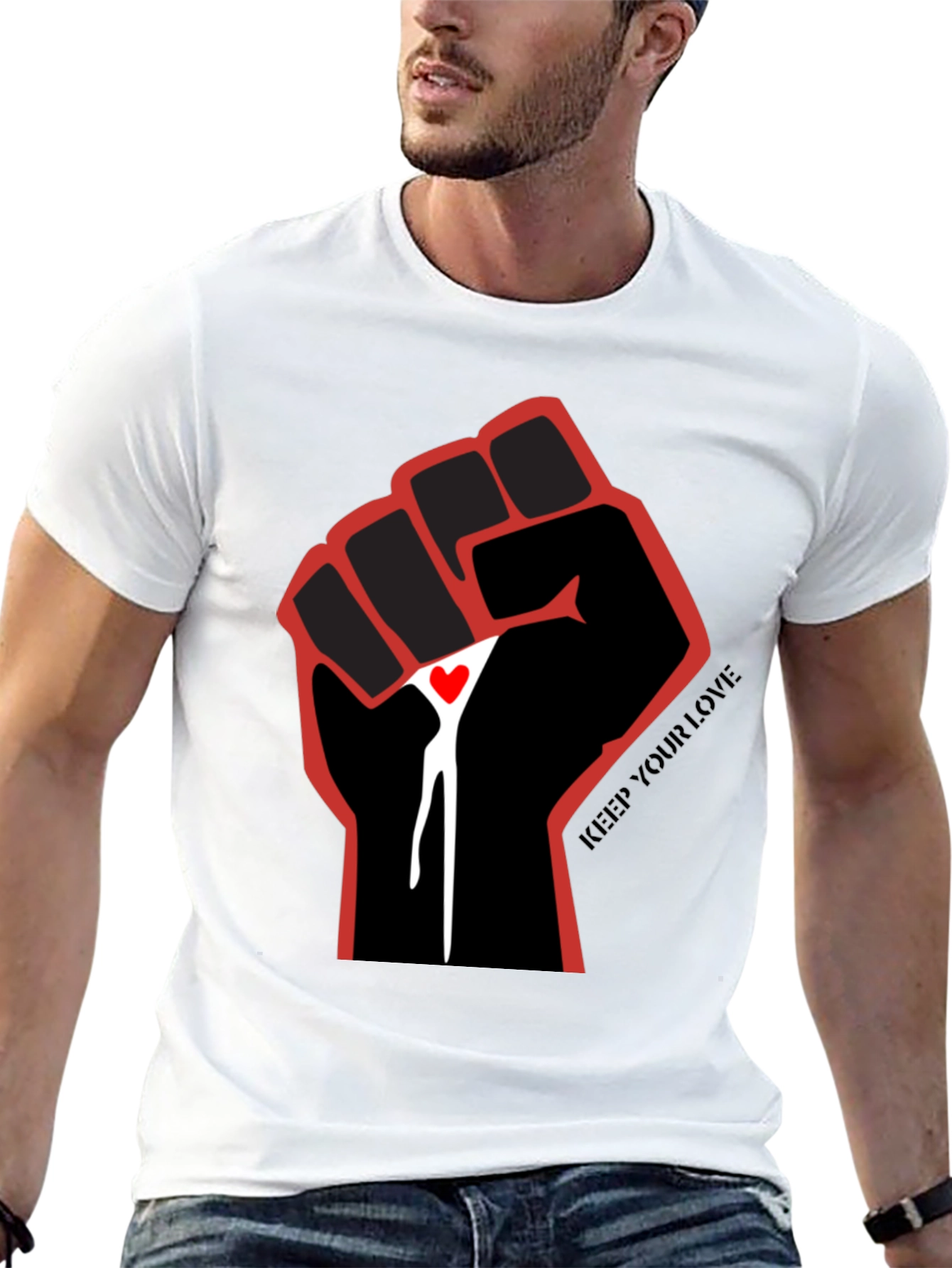 Keep Your Love Fist T-Shirt - Black