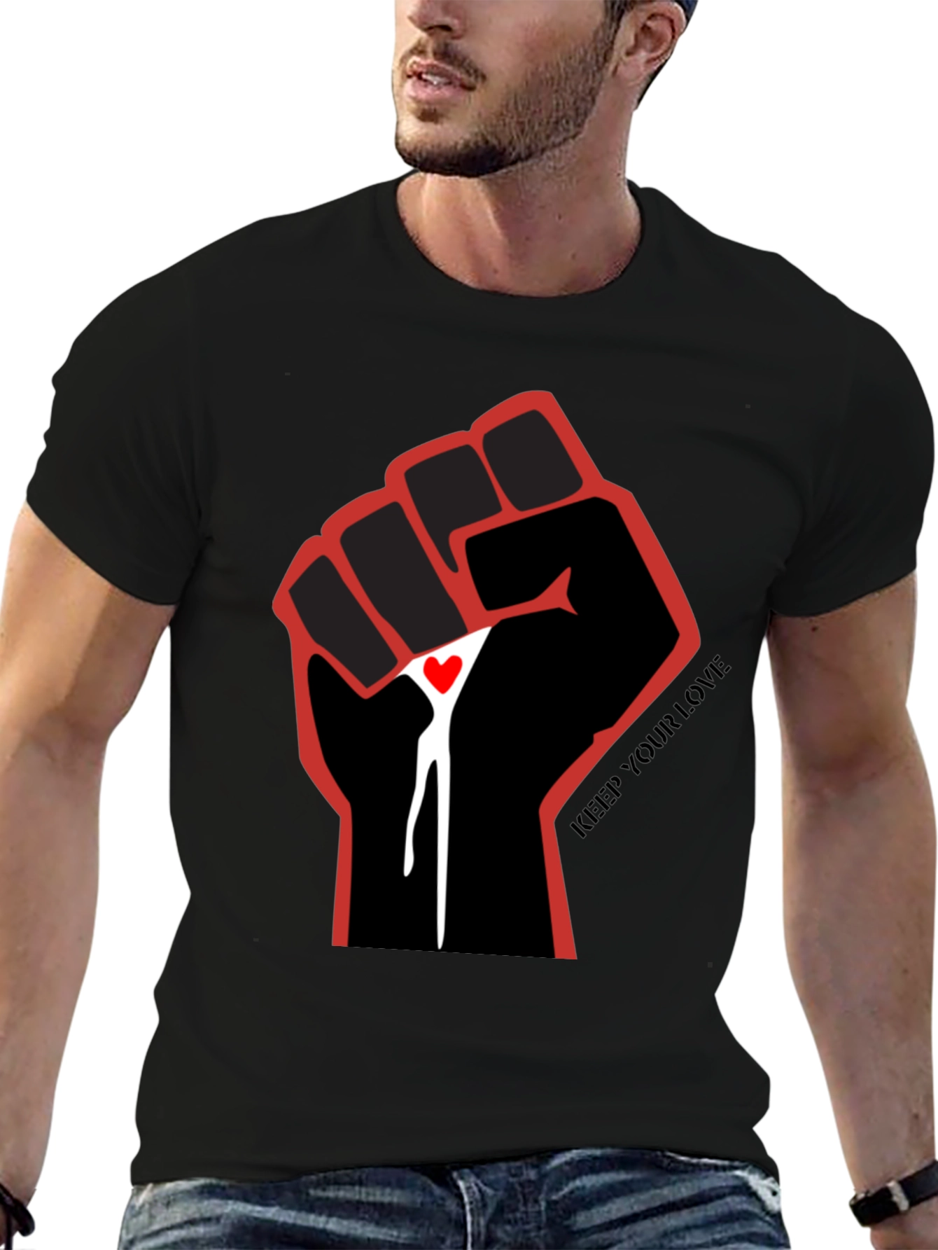 Keep Your Love Fist T-Shirt - Black